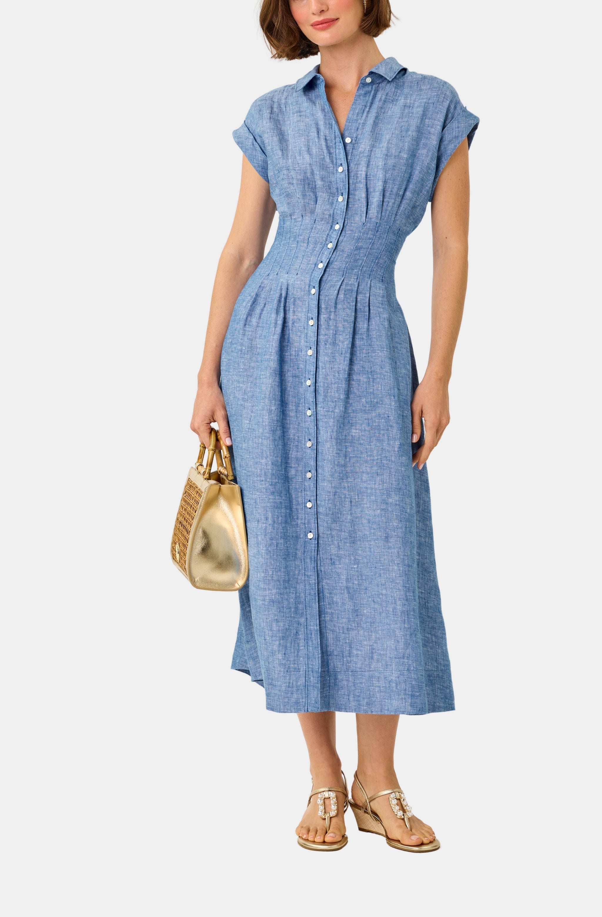 Tonya Linen Midi Shirtdress