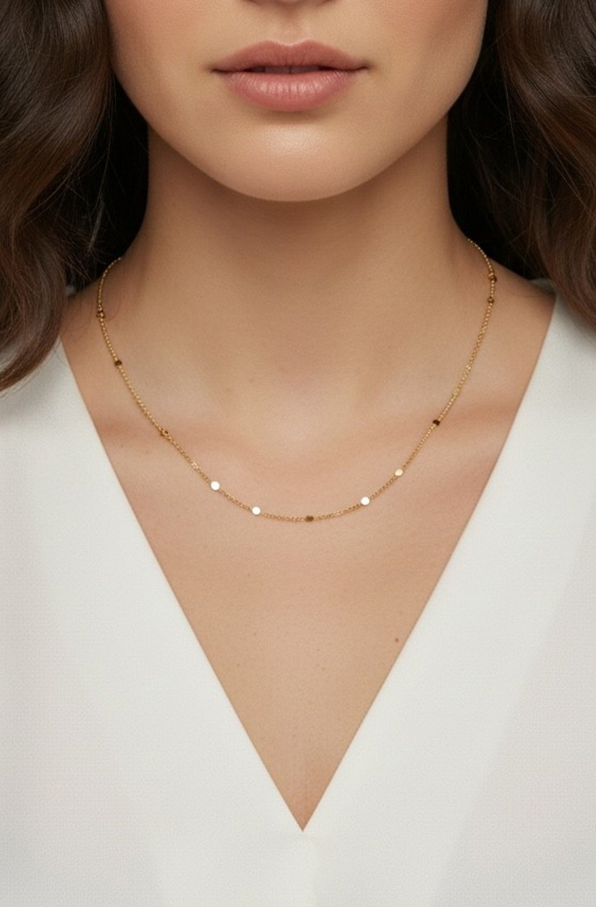 1mm Curb Chain With Pressed Details Necklace