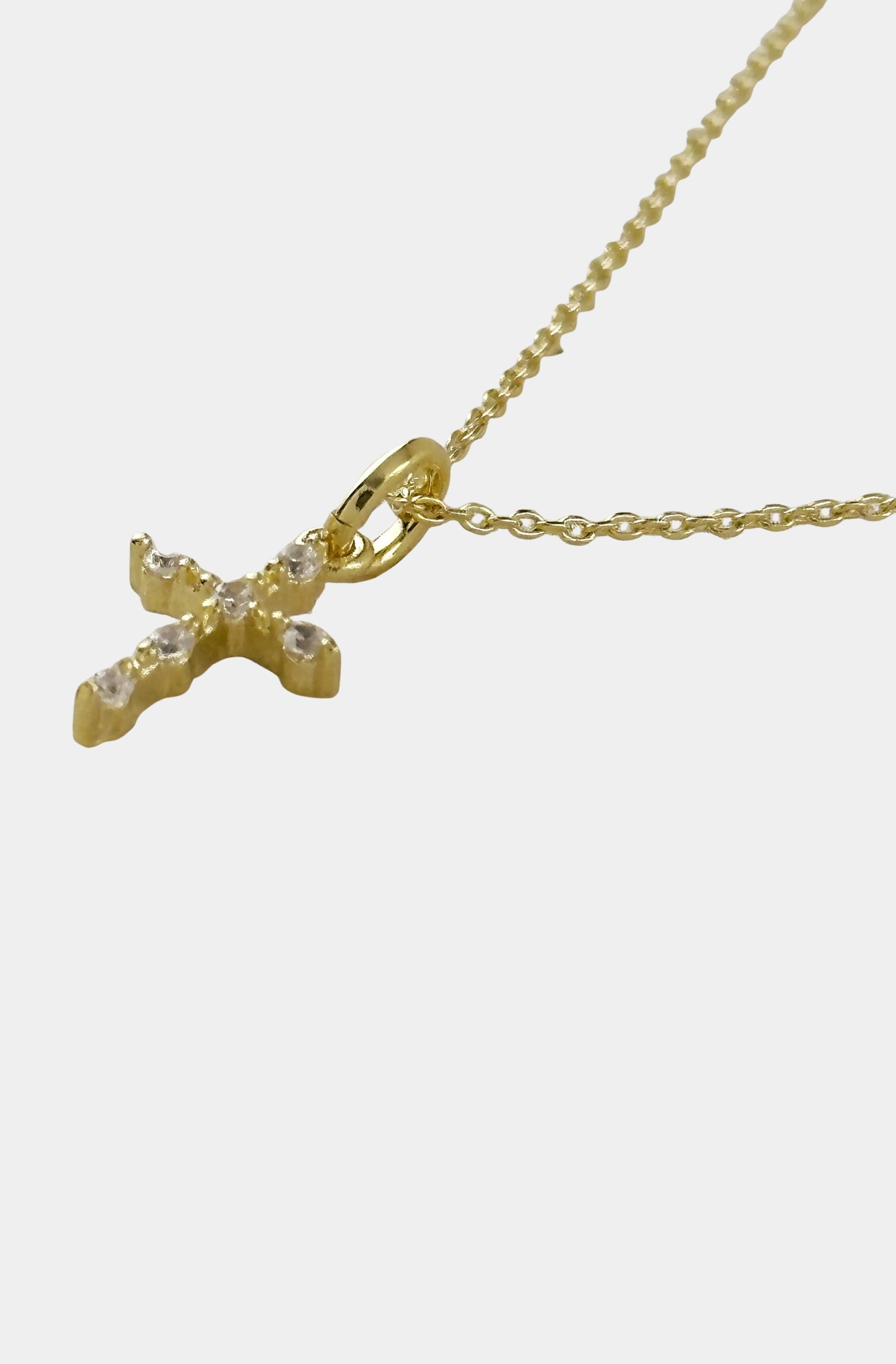 Bezel CZ Cross Necklace