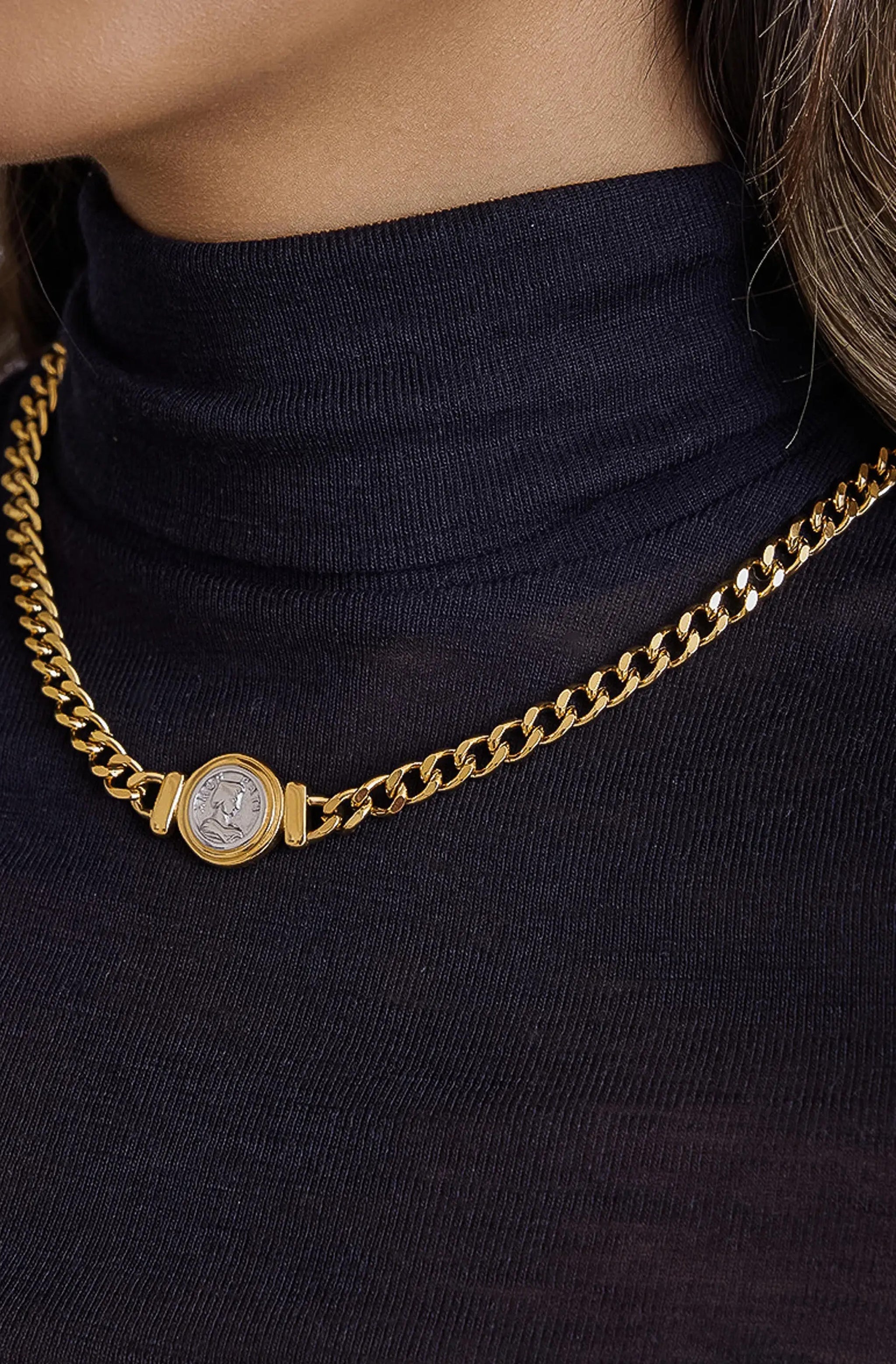 Parisse Coin Pendant Necklace