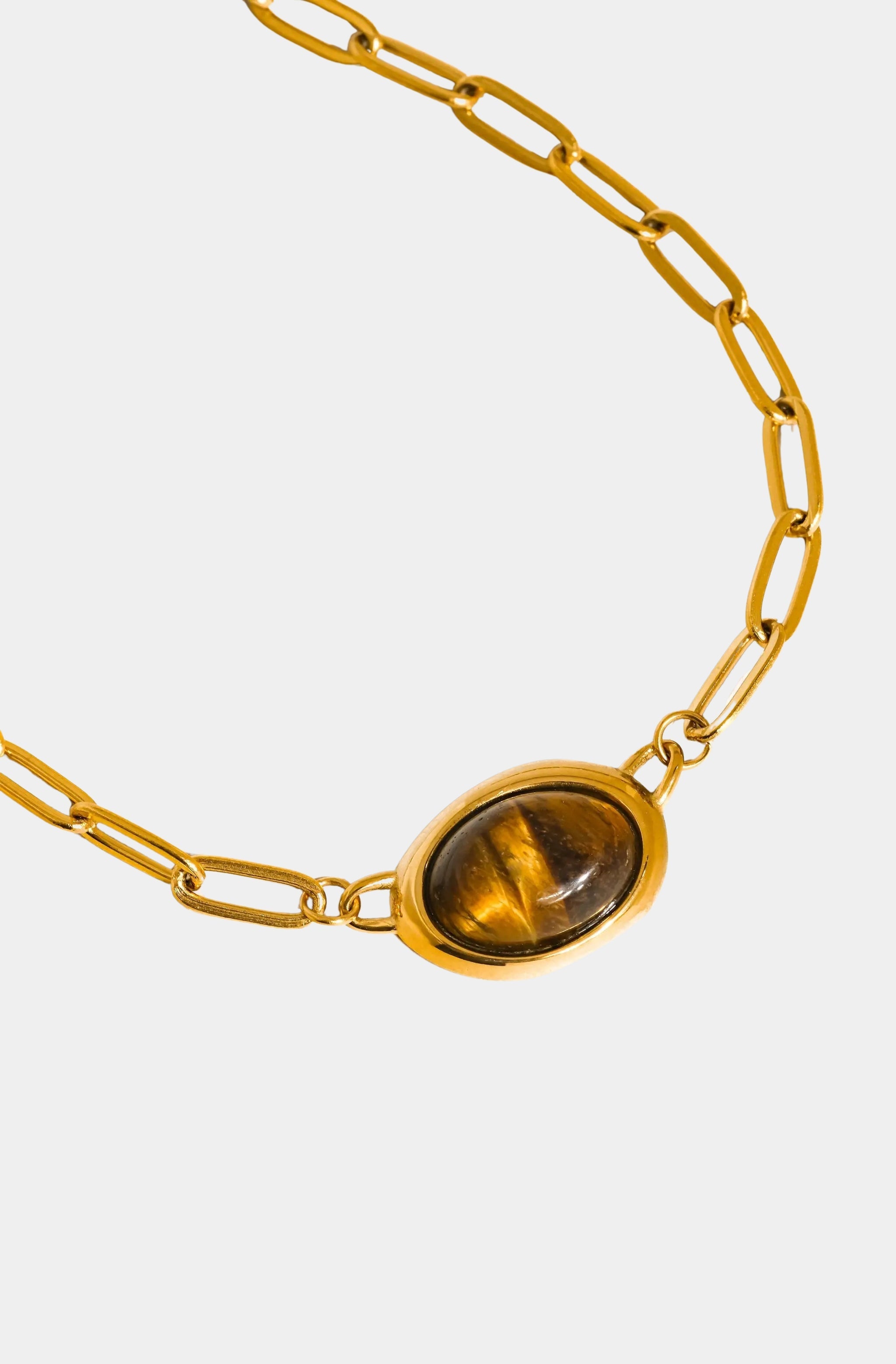 Shay Oval Stone Chain Necklace