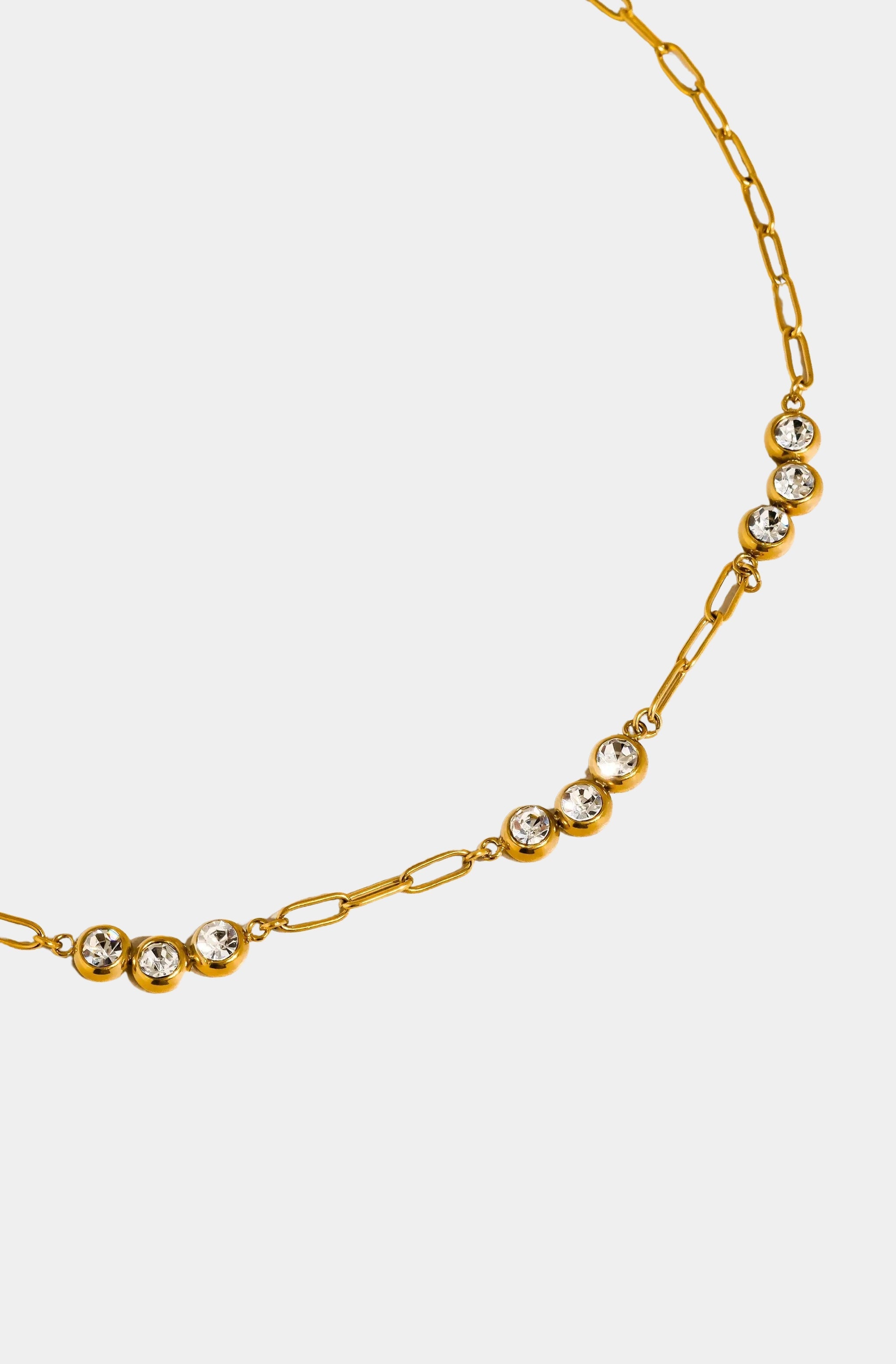Éclaire CZ Station Chain Necklace