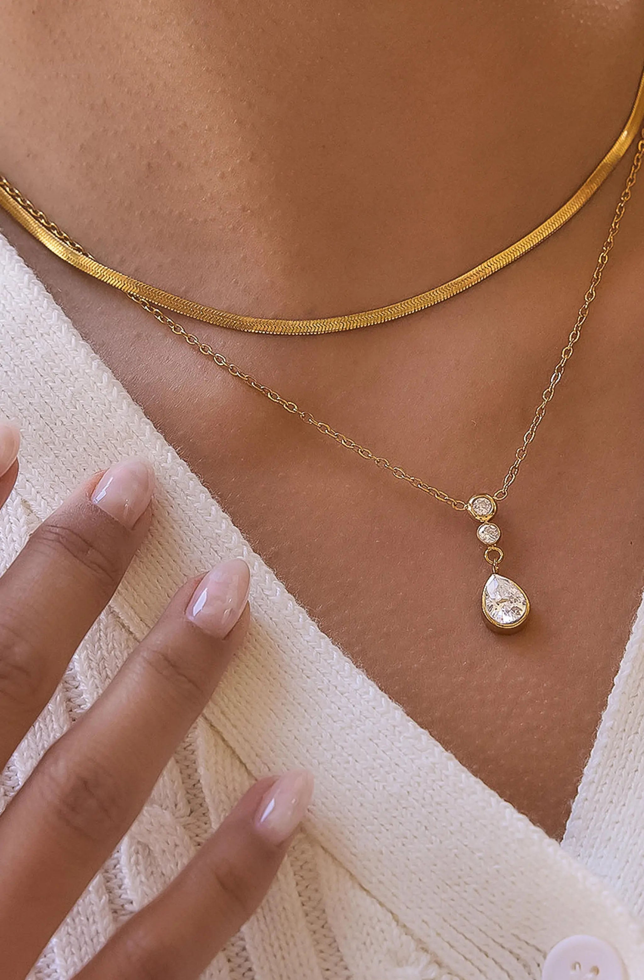 Dorielle Layered Teardrop Necklace