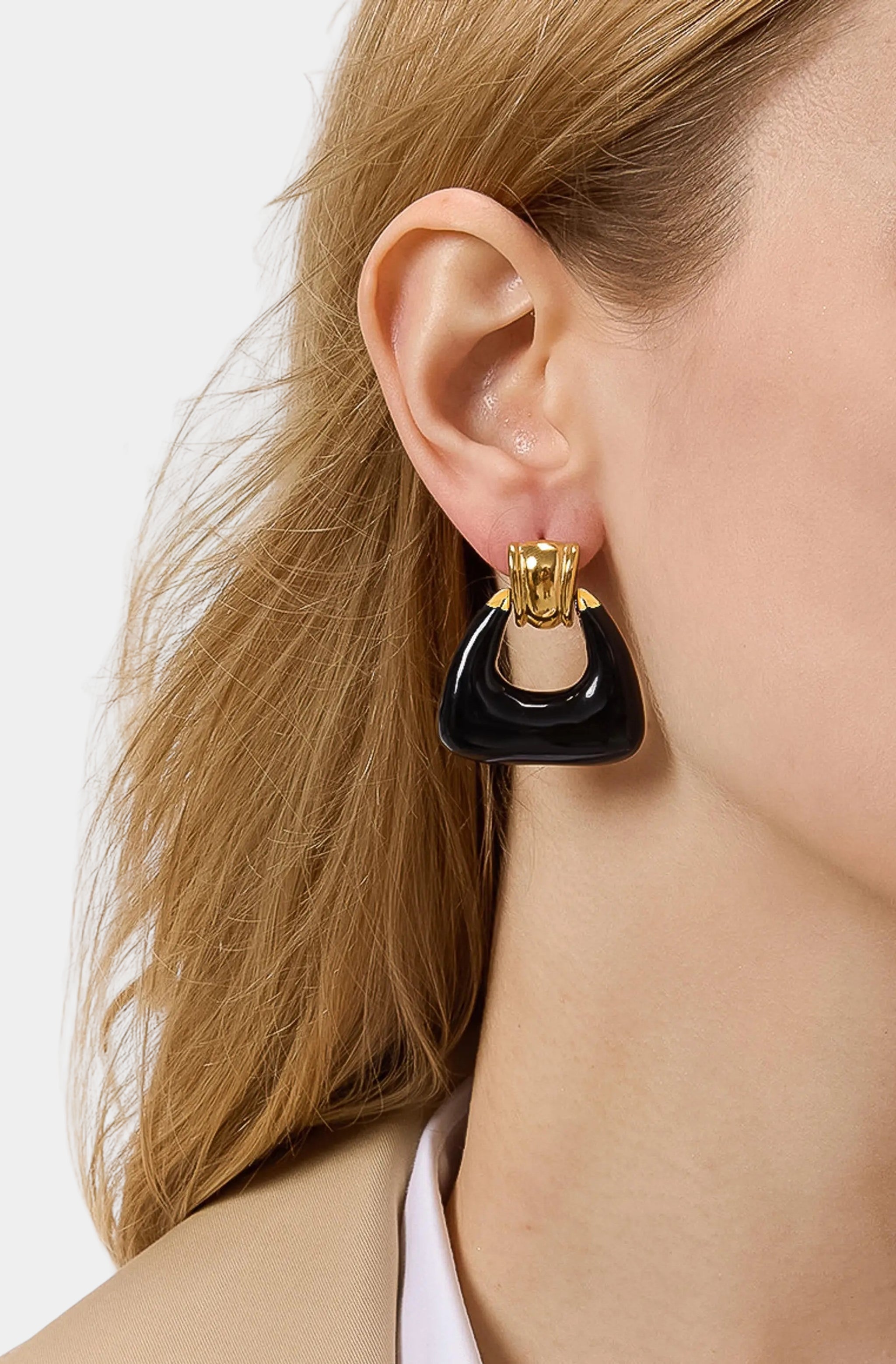 Janelle Enamel Geometric Drop Earrings