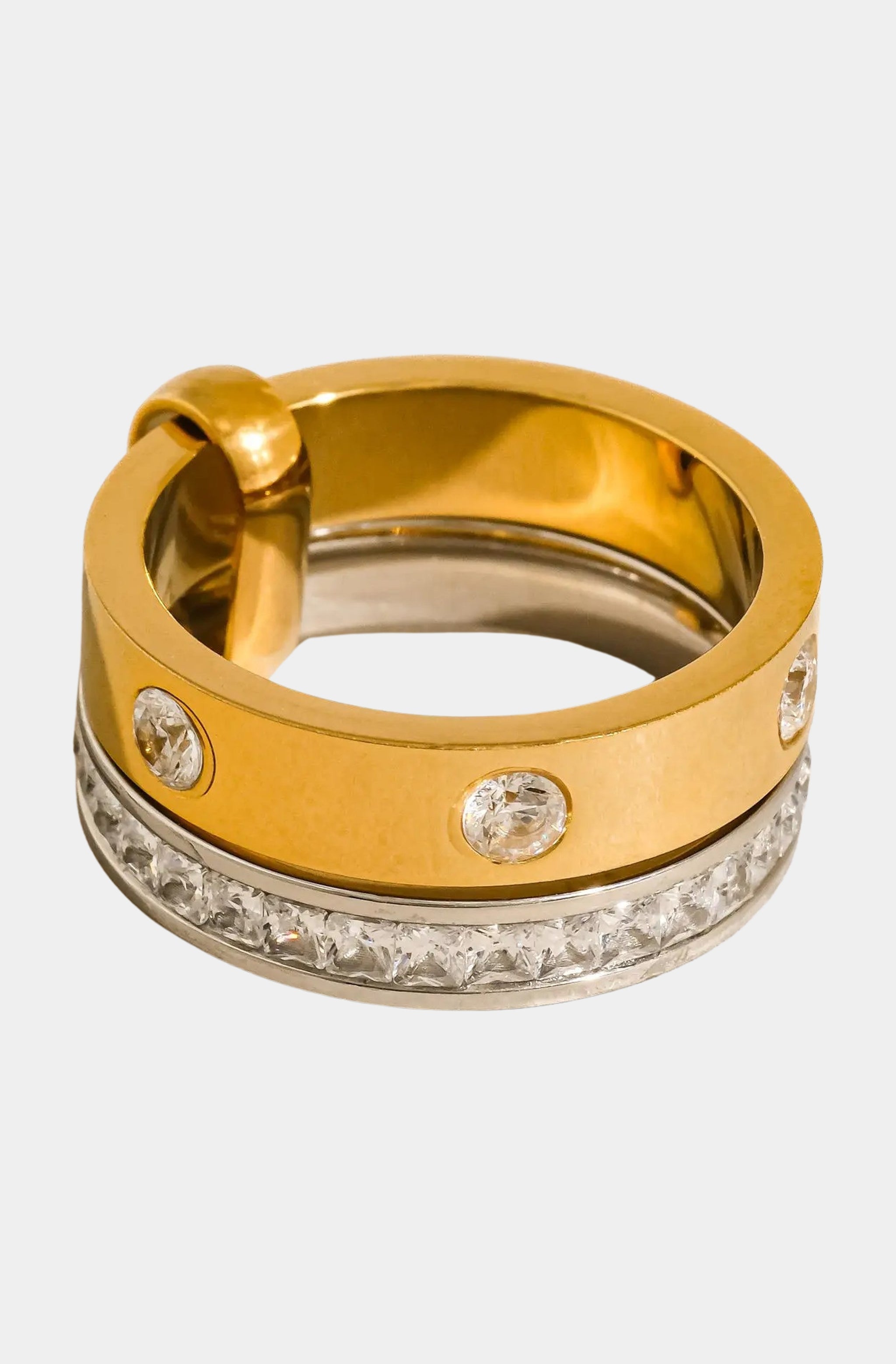 Greyson Two-Tone Crystal Band Ring
