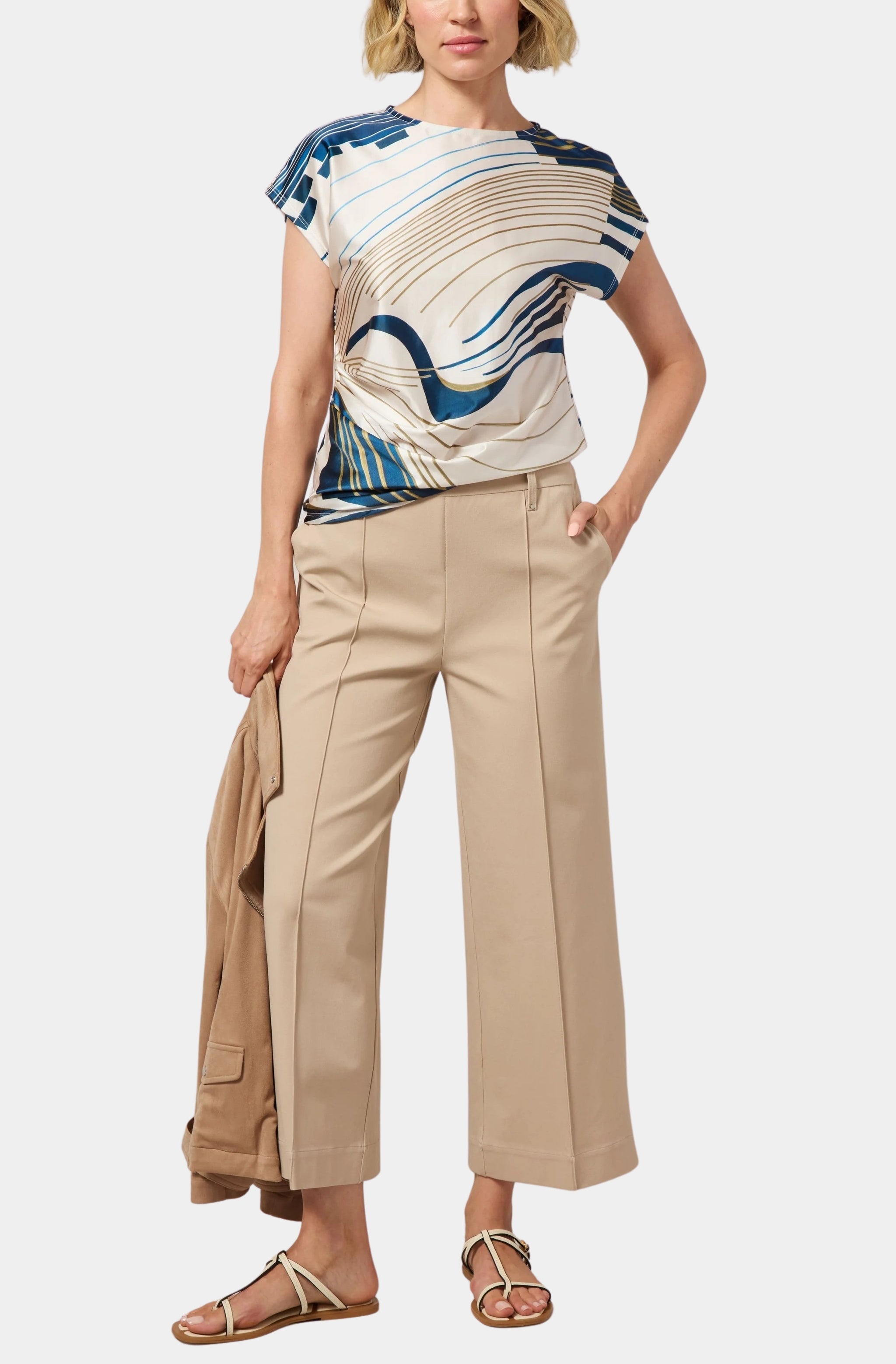 Faride Side Pleated Printed Top