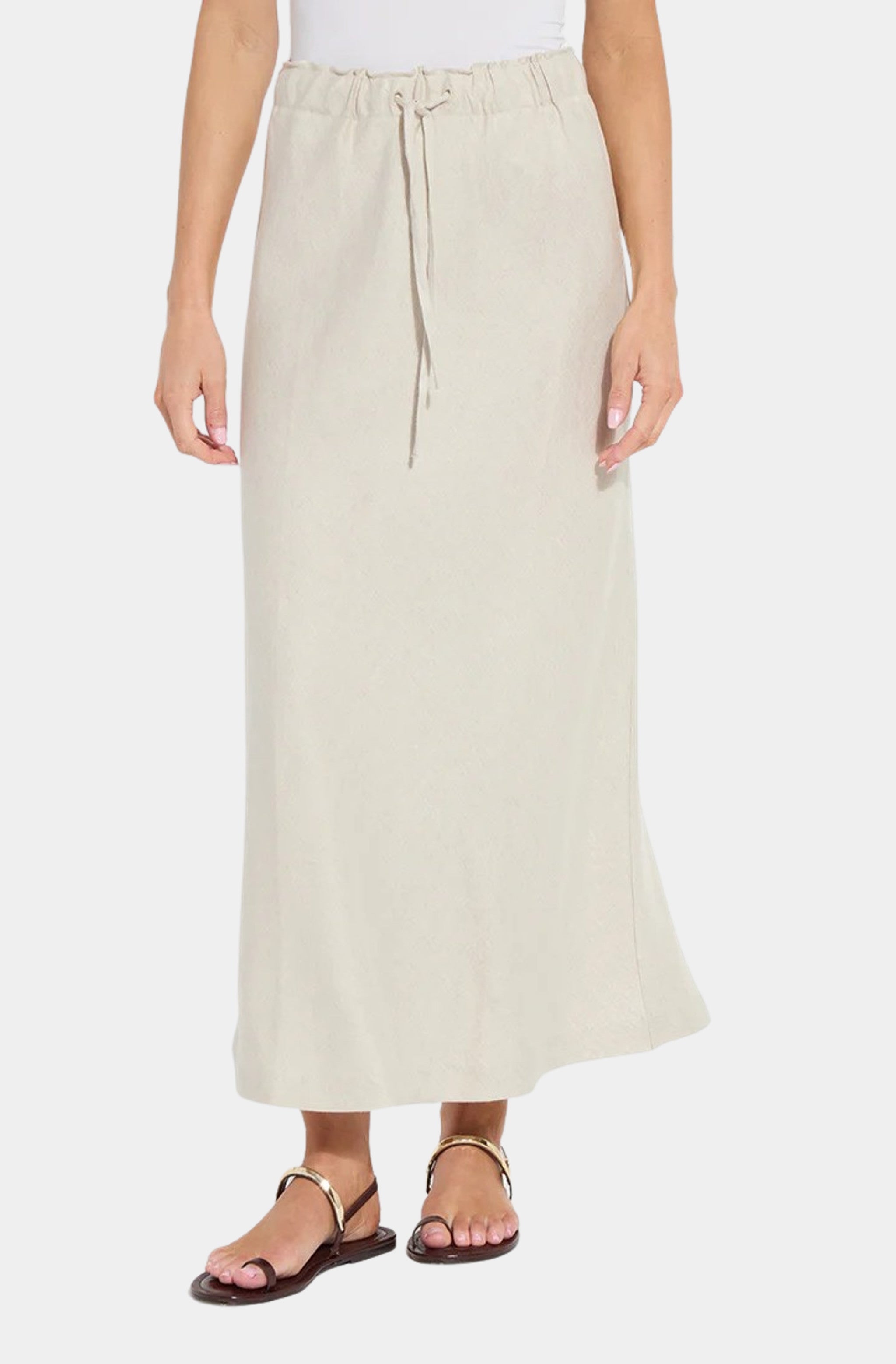 Gabriela Linen Draw String A Line Skirt