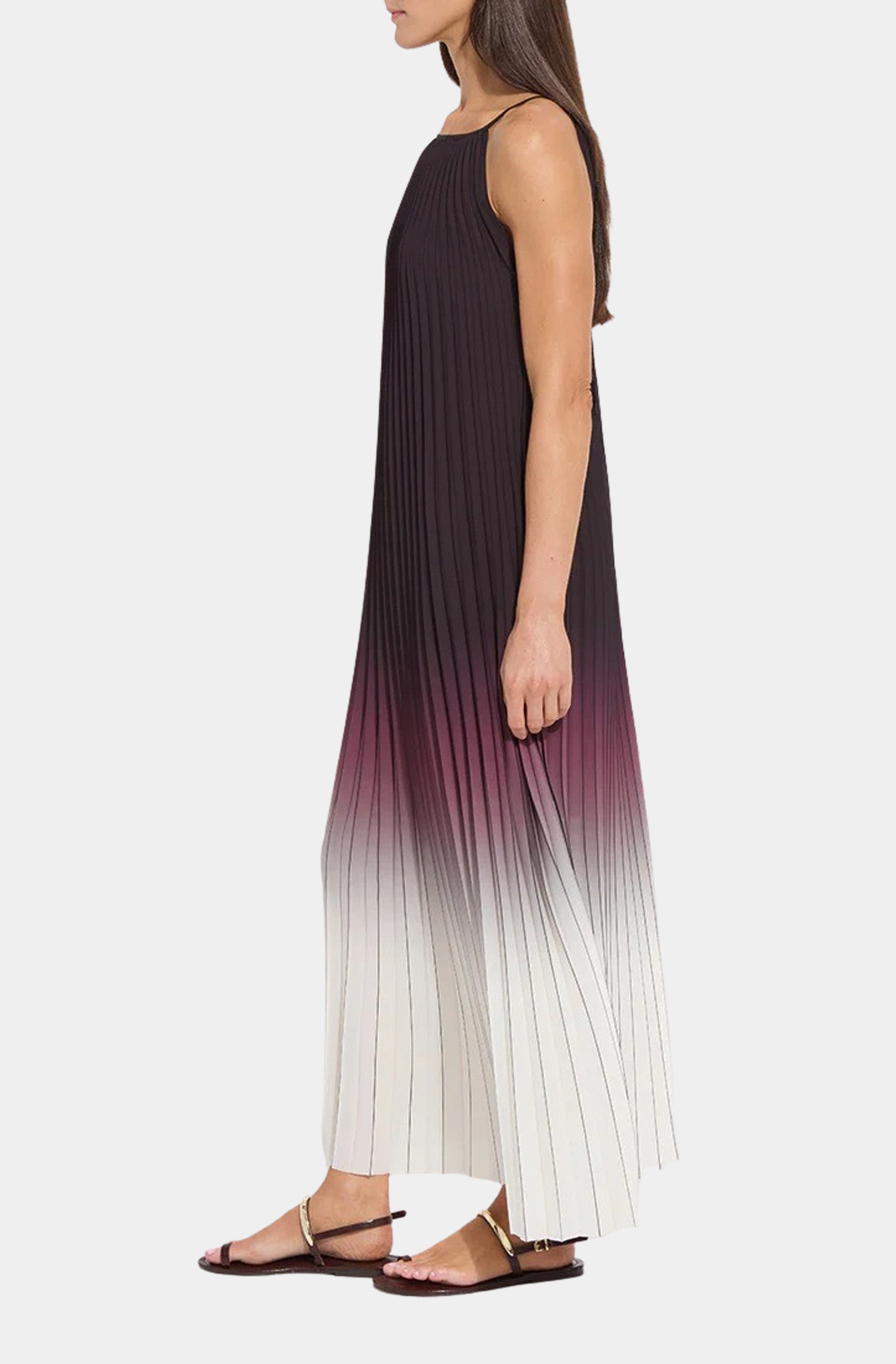 Lorena Pleated Chiffon Midi Dress