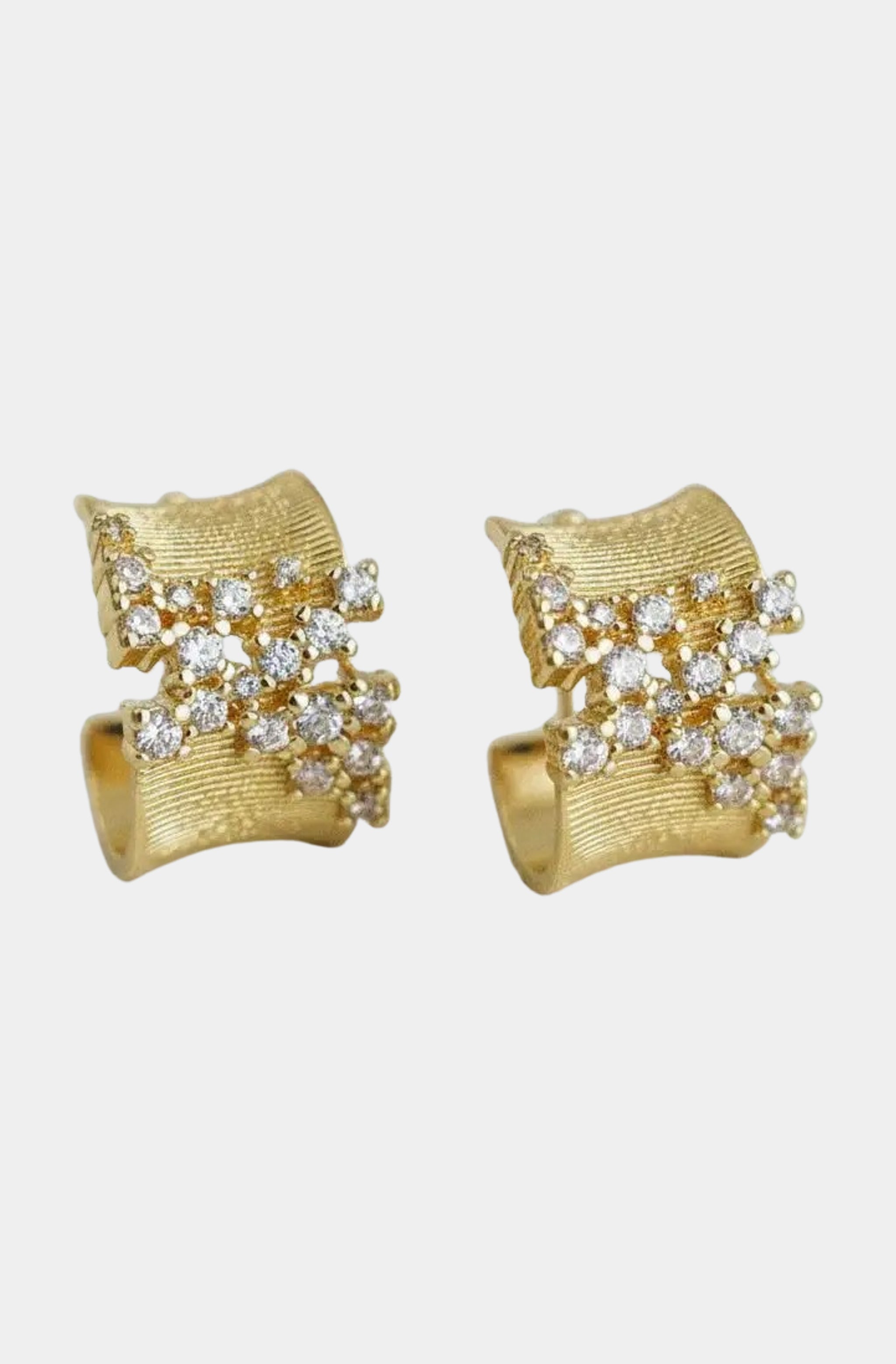 Irregular Cubic Zirconia C-Hoop Earrings