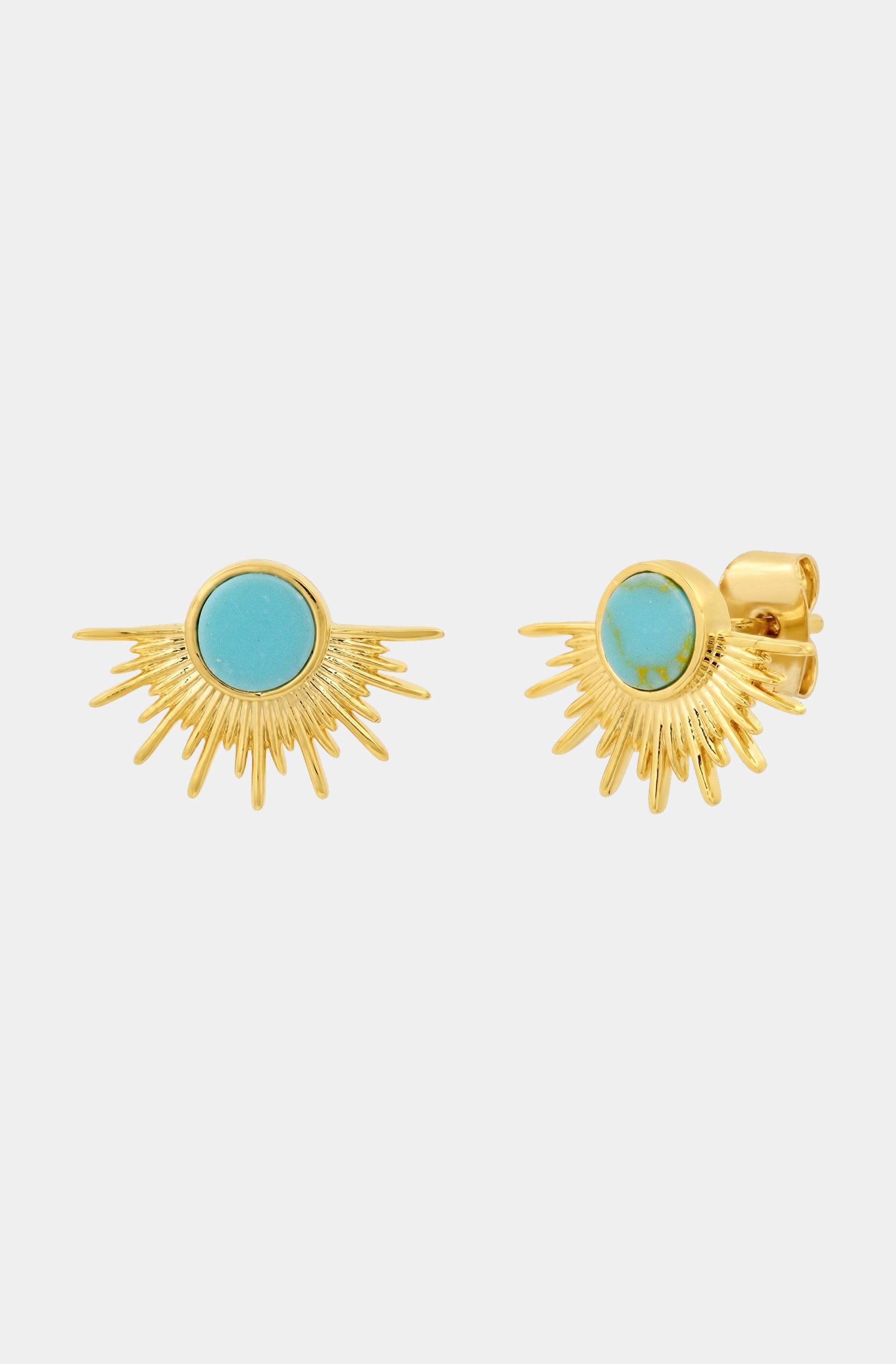 Art Deco Starburst Stud with Turquoise Stone
