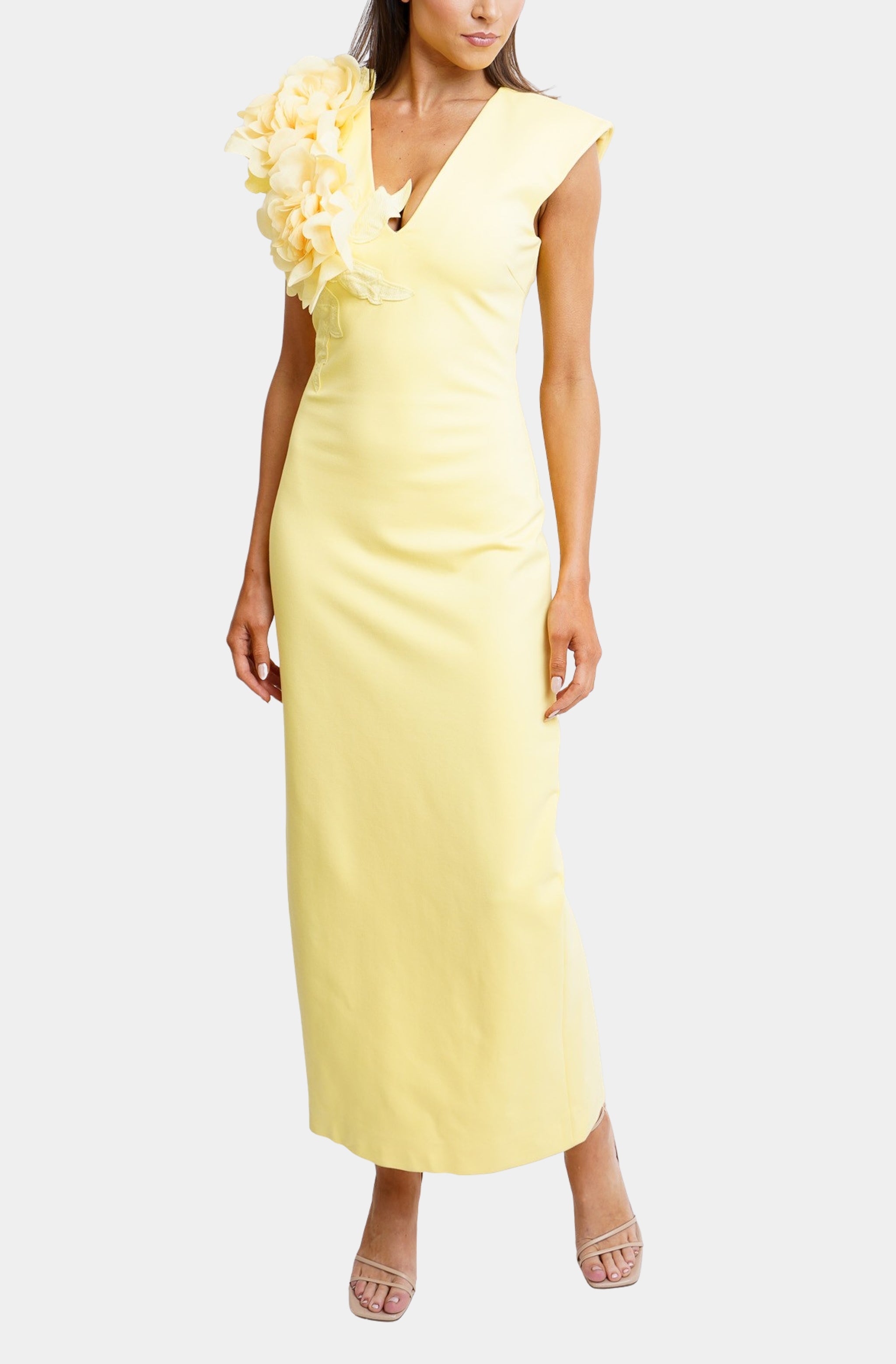 Hemline Exclusive Zahara V Neck Maxi Dress