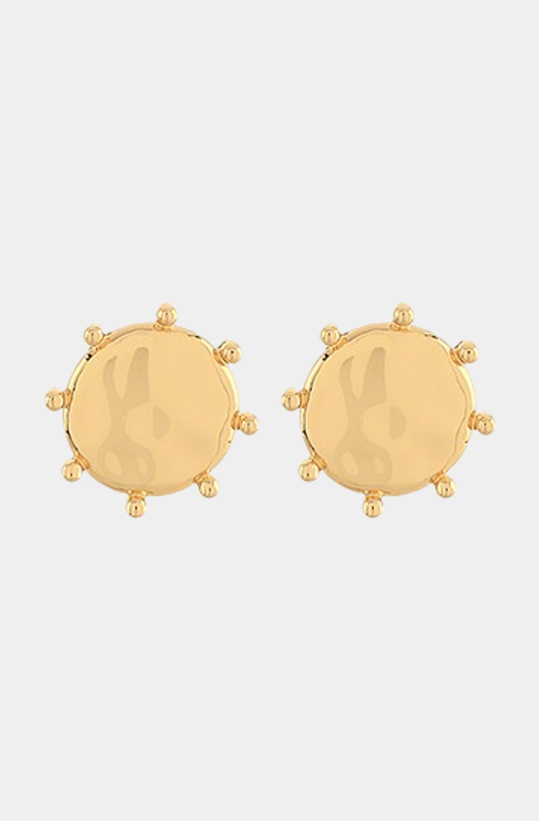 Serene Dotted Coin Metal Earrings