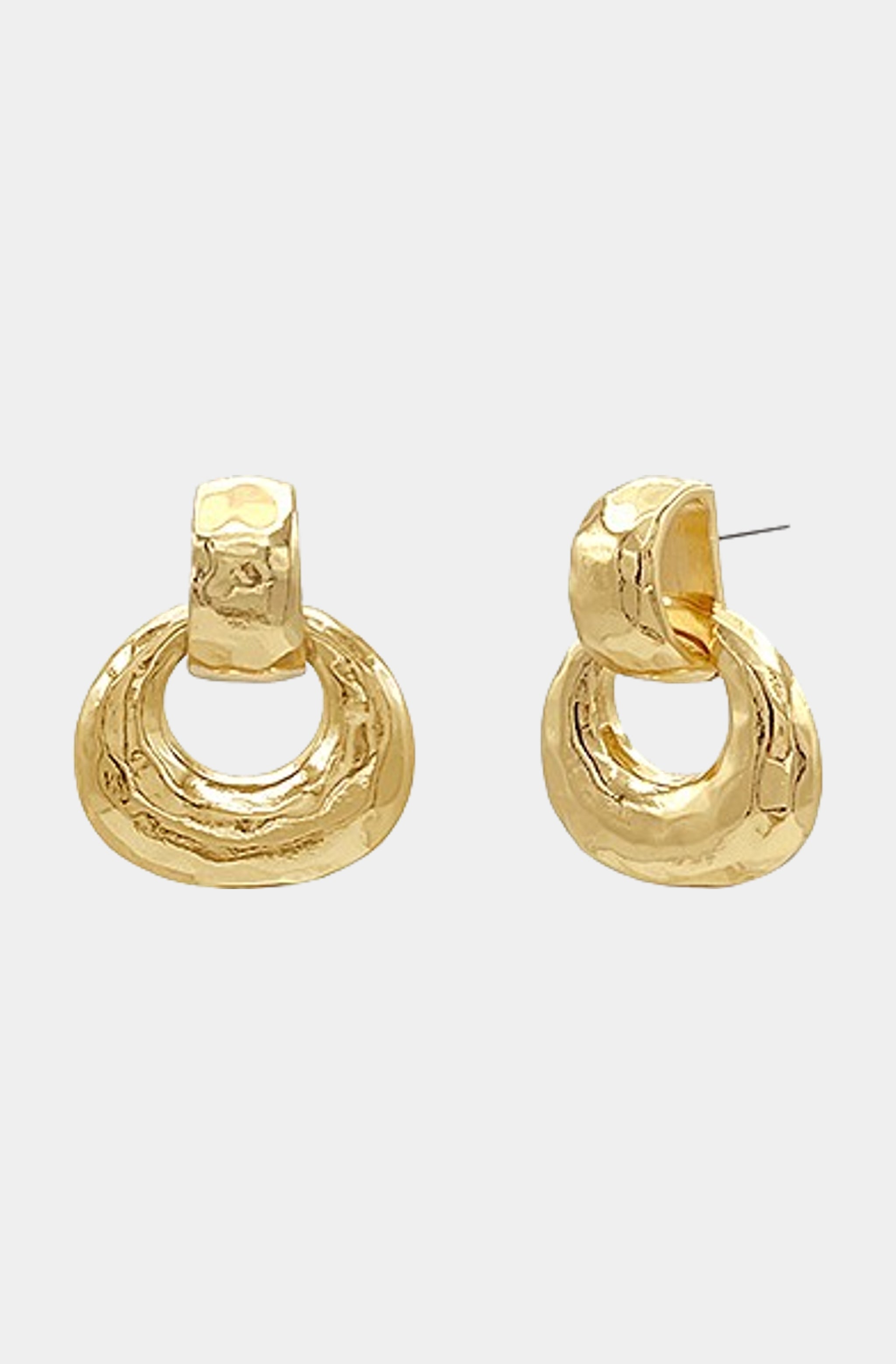 Hammered Gradual Door Knocker Earrings