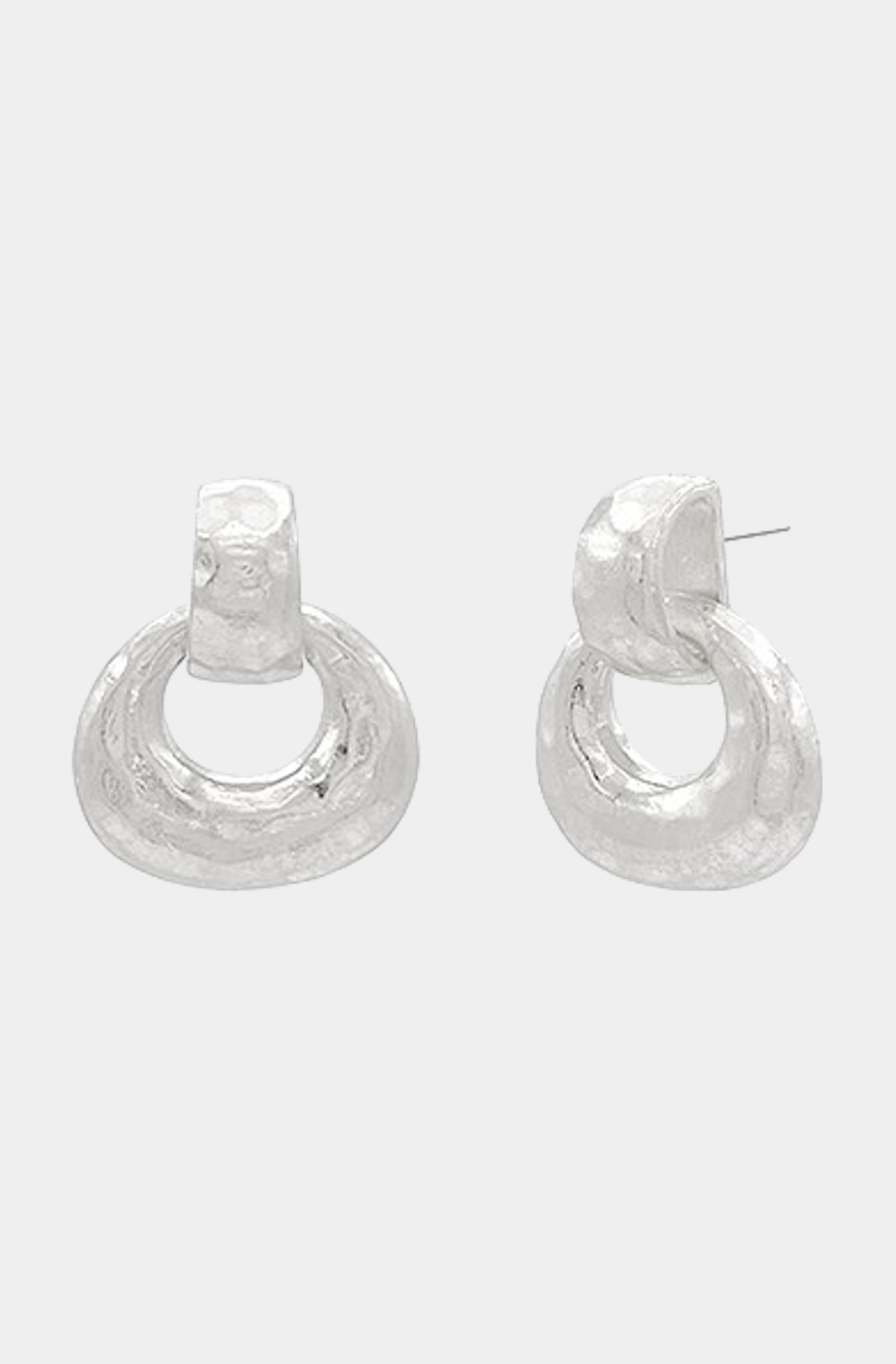 Hammered Gradual Door Knocker Earrings