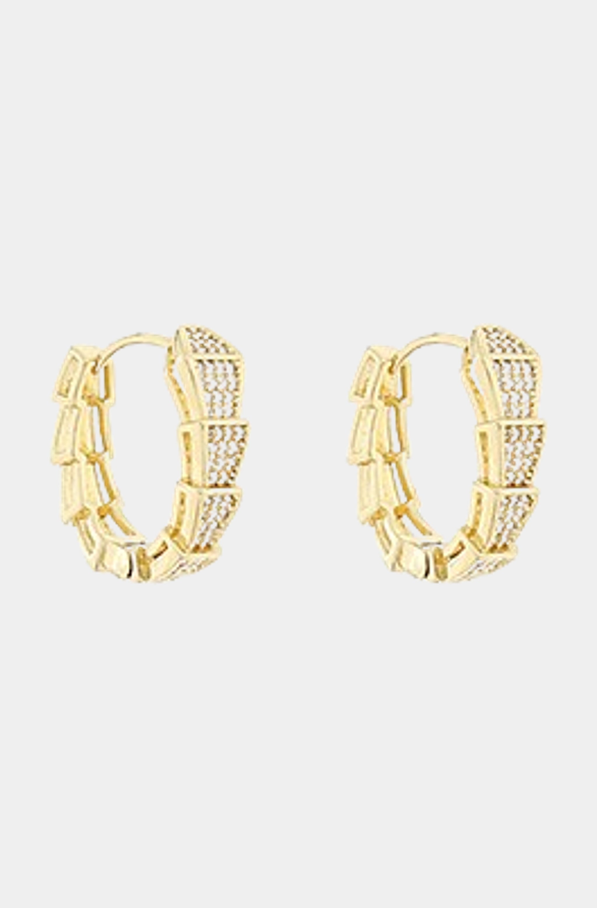 Pave Cz Snake Shape Hoops