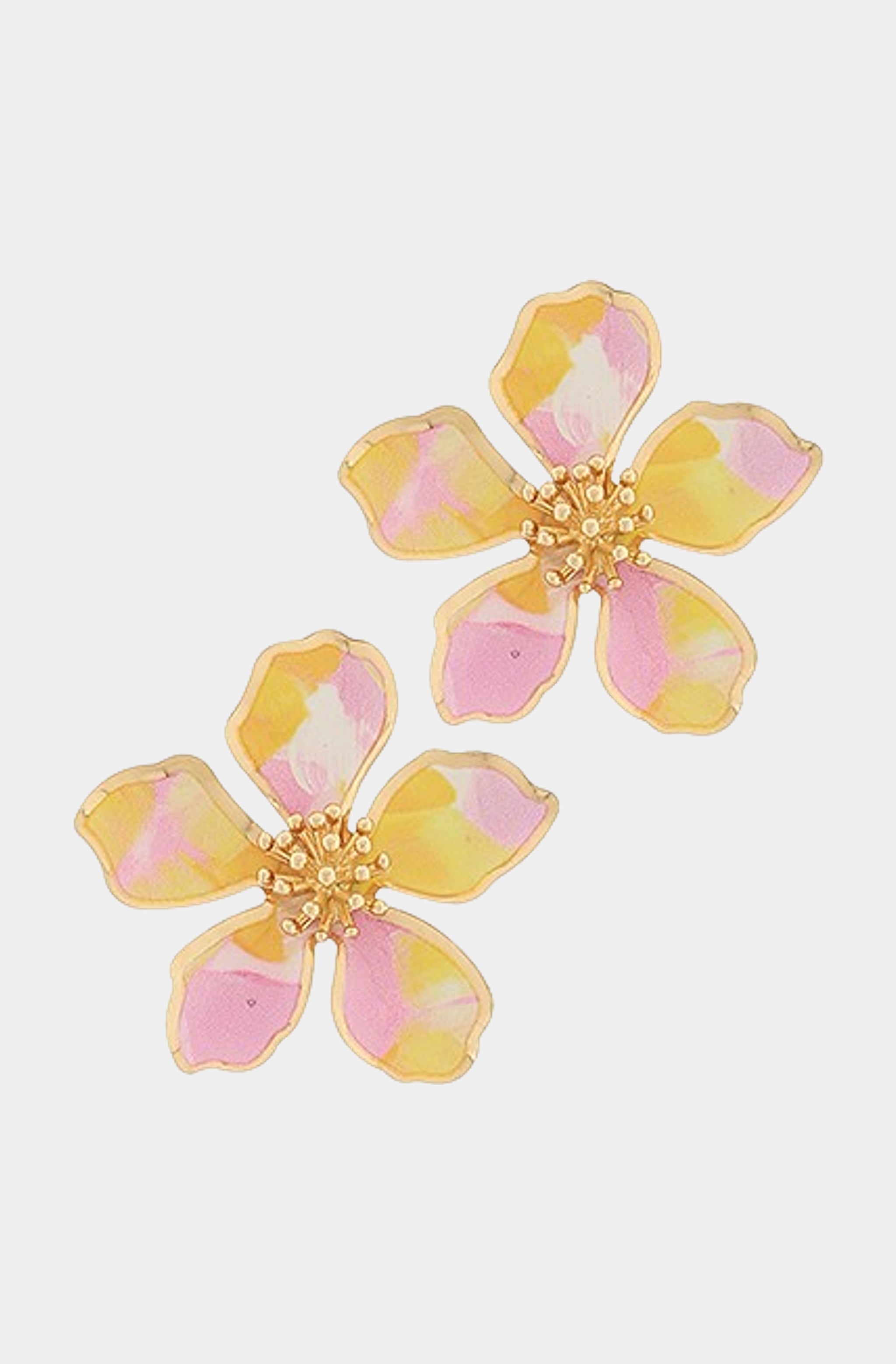 Watercolor Printed Flower Earrings