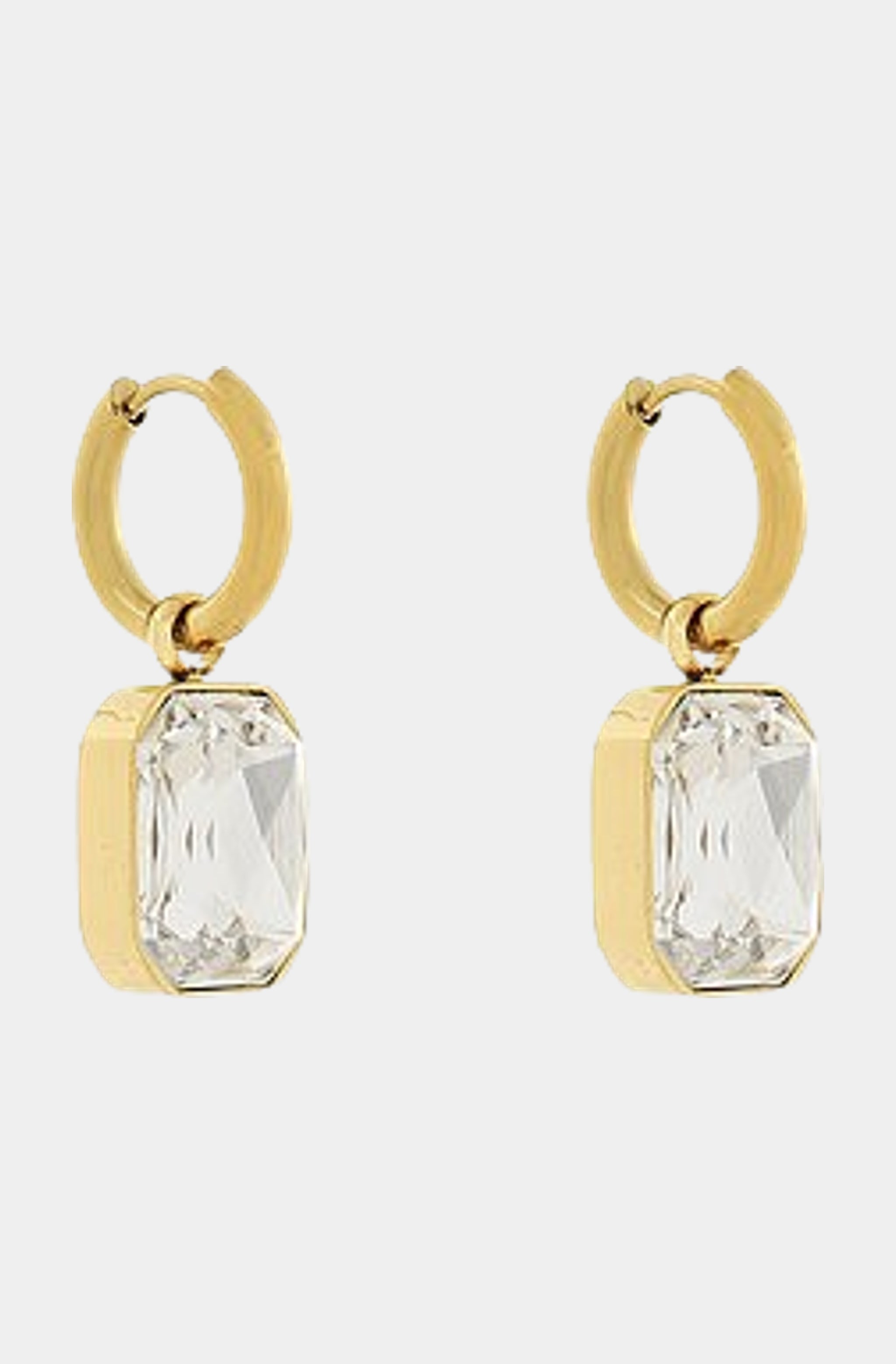 Faceted Stone Dangle Earrings