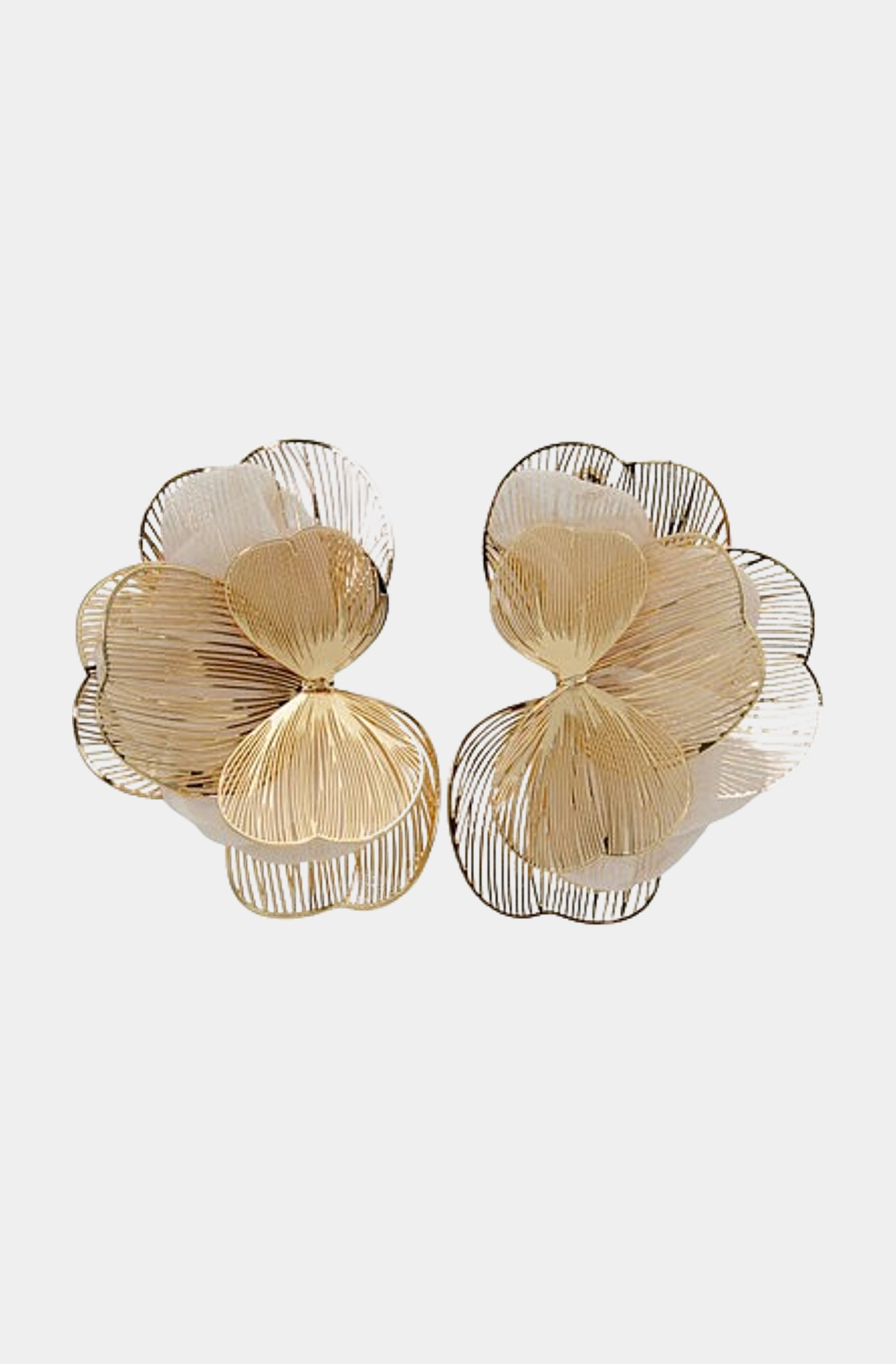 Filigree Half Flower Fabric Earrings