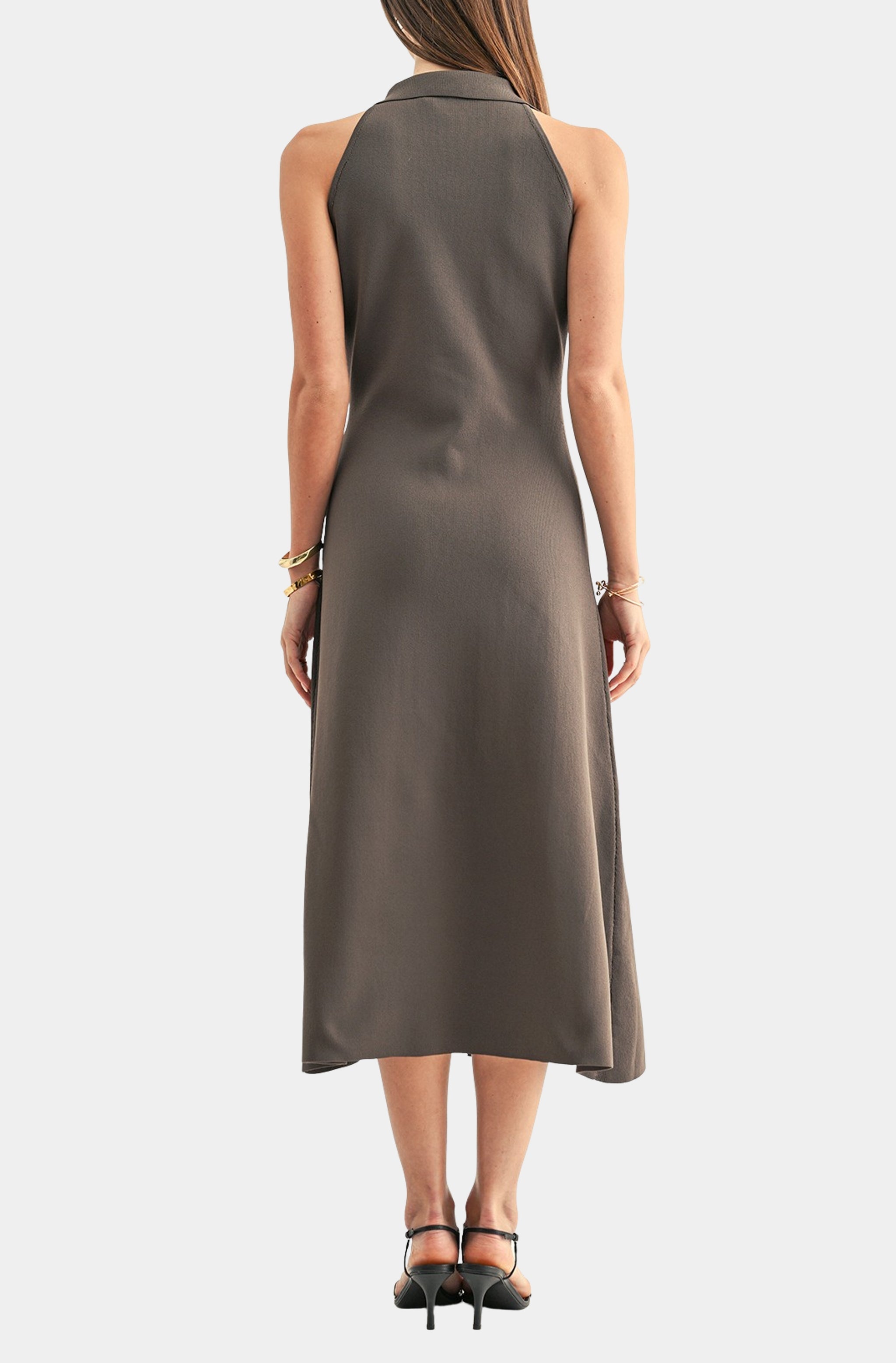 Lily Halter Shirt Midi Knit Dress