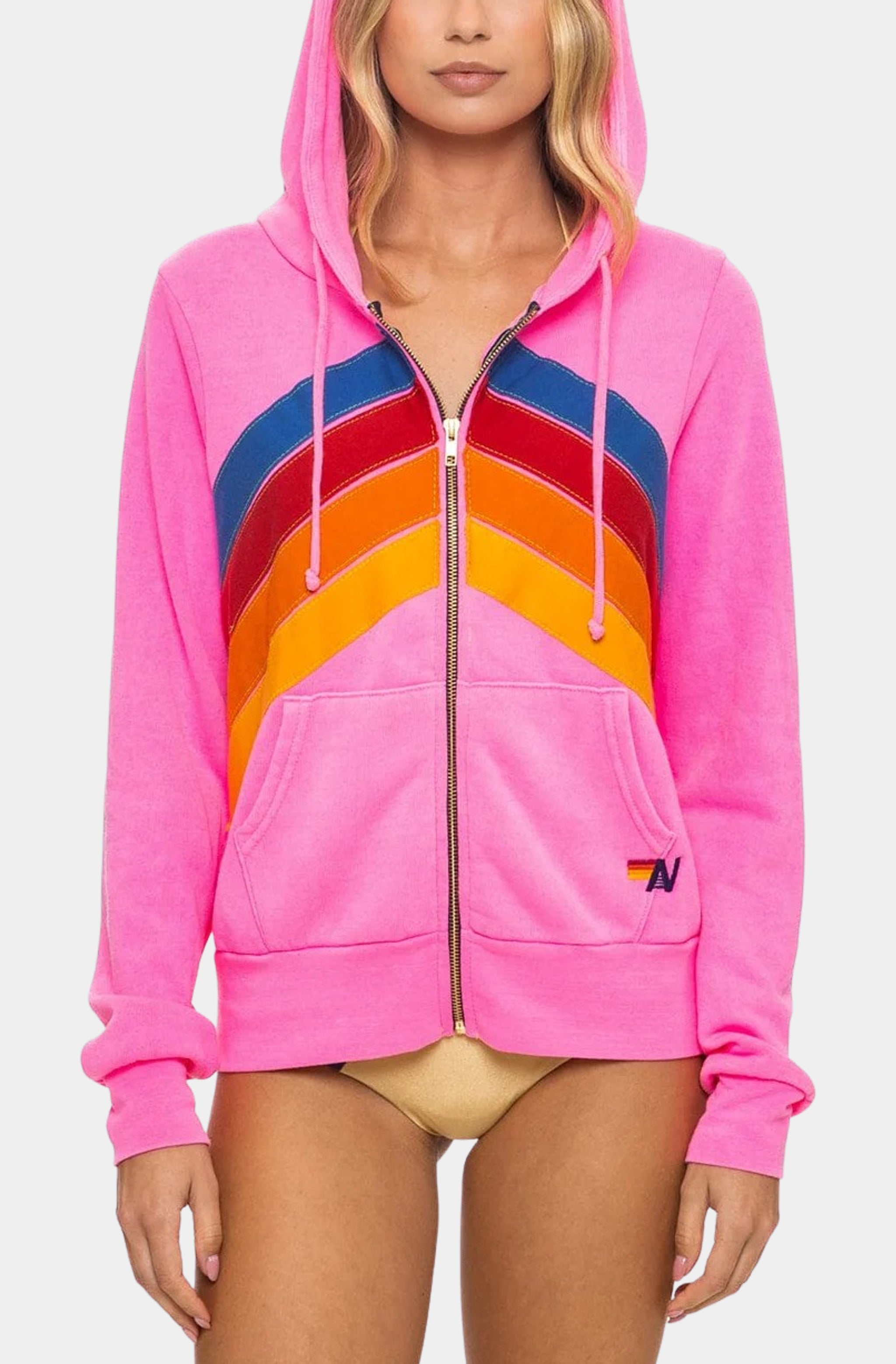 Mountain Stitch Chevron 4 Zip Hoodie