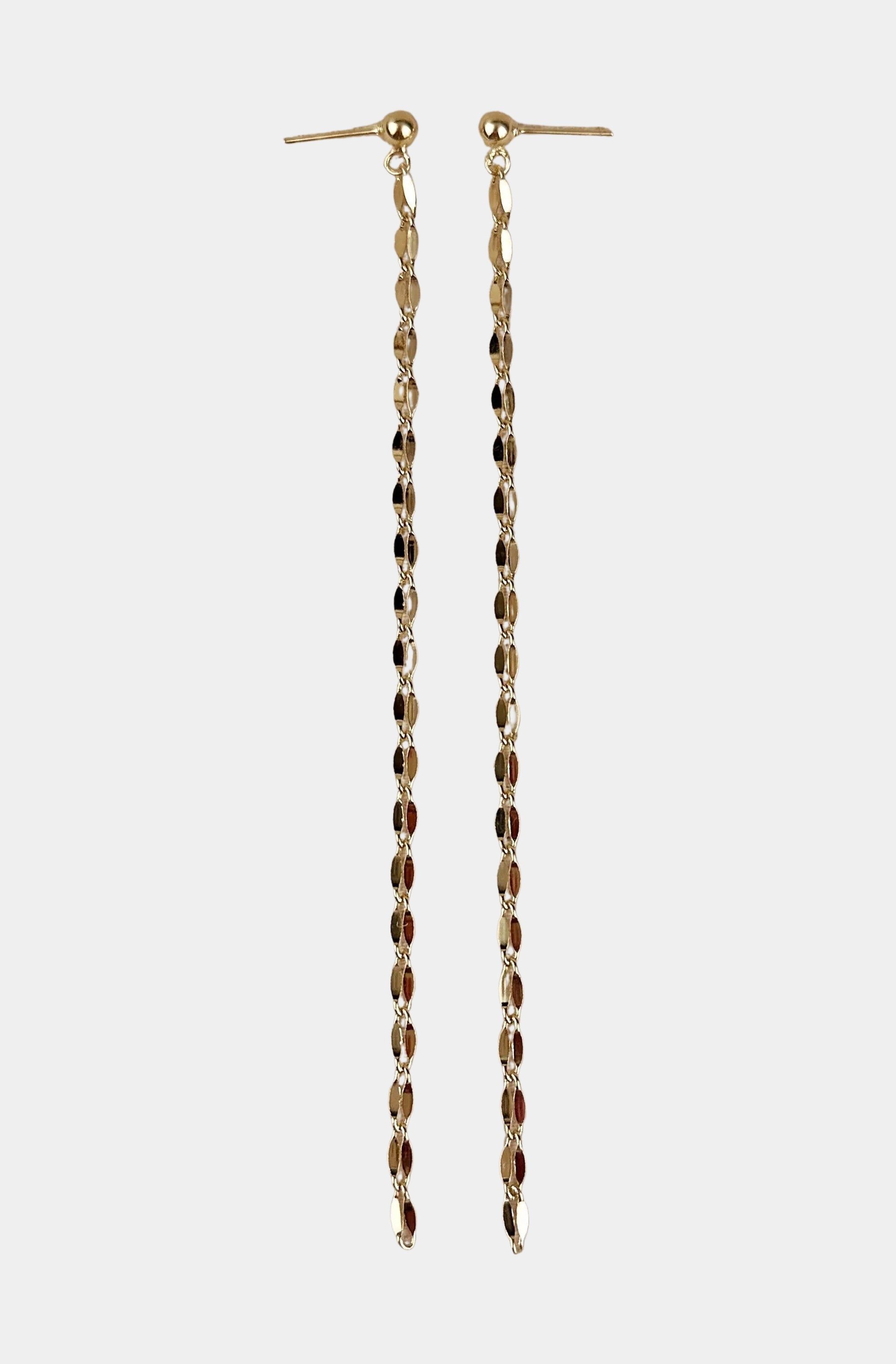 Detailed Chain Drop Earrings