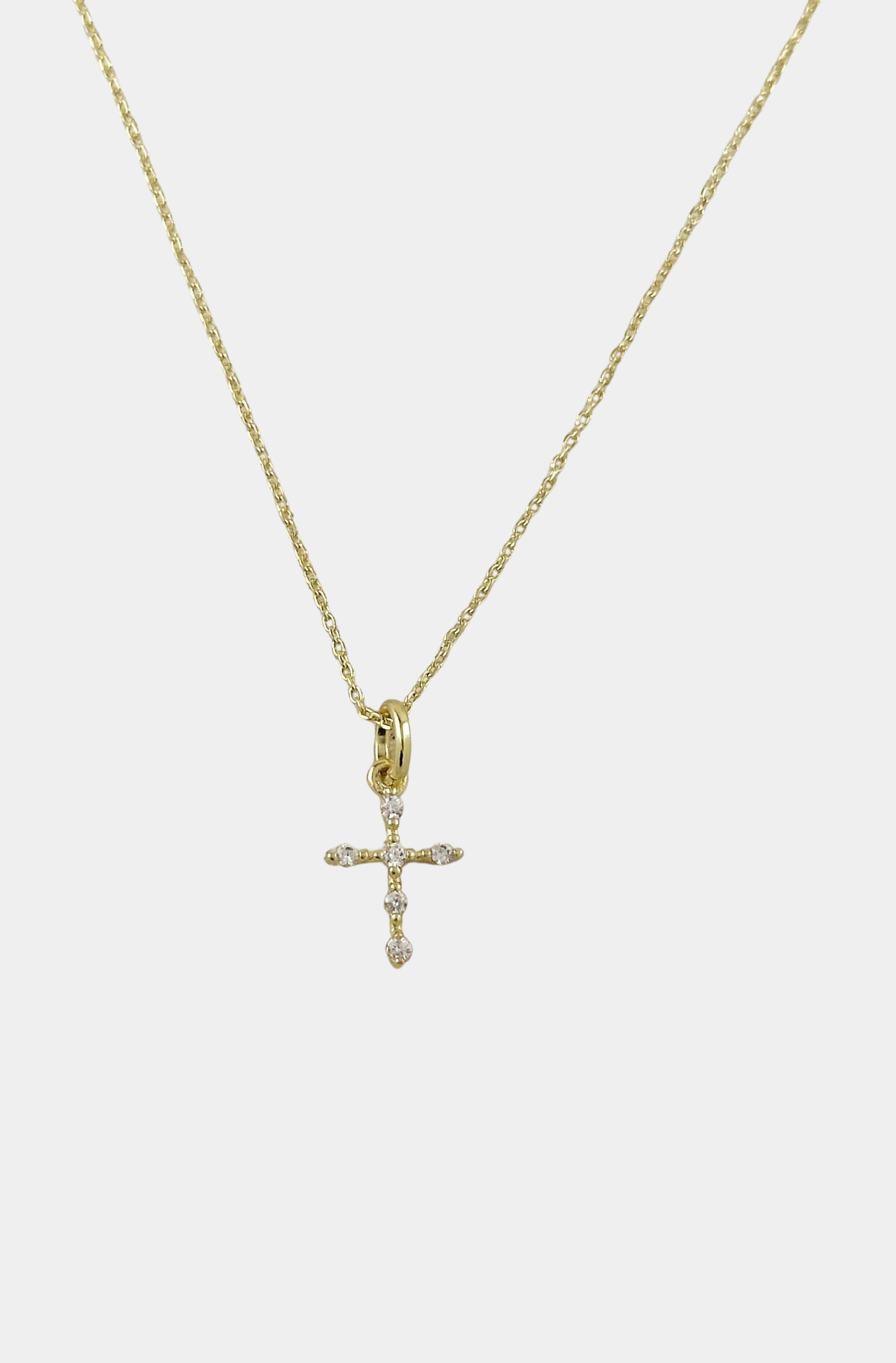Bezel CZ Cross Necklace