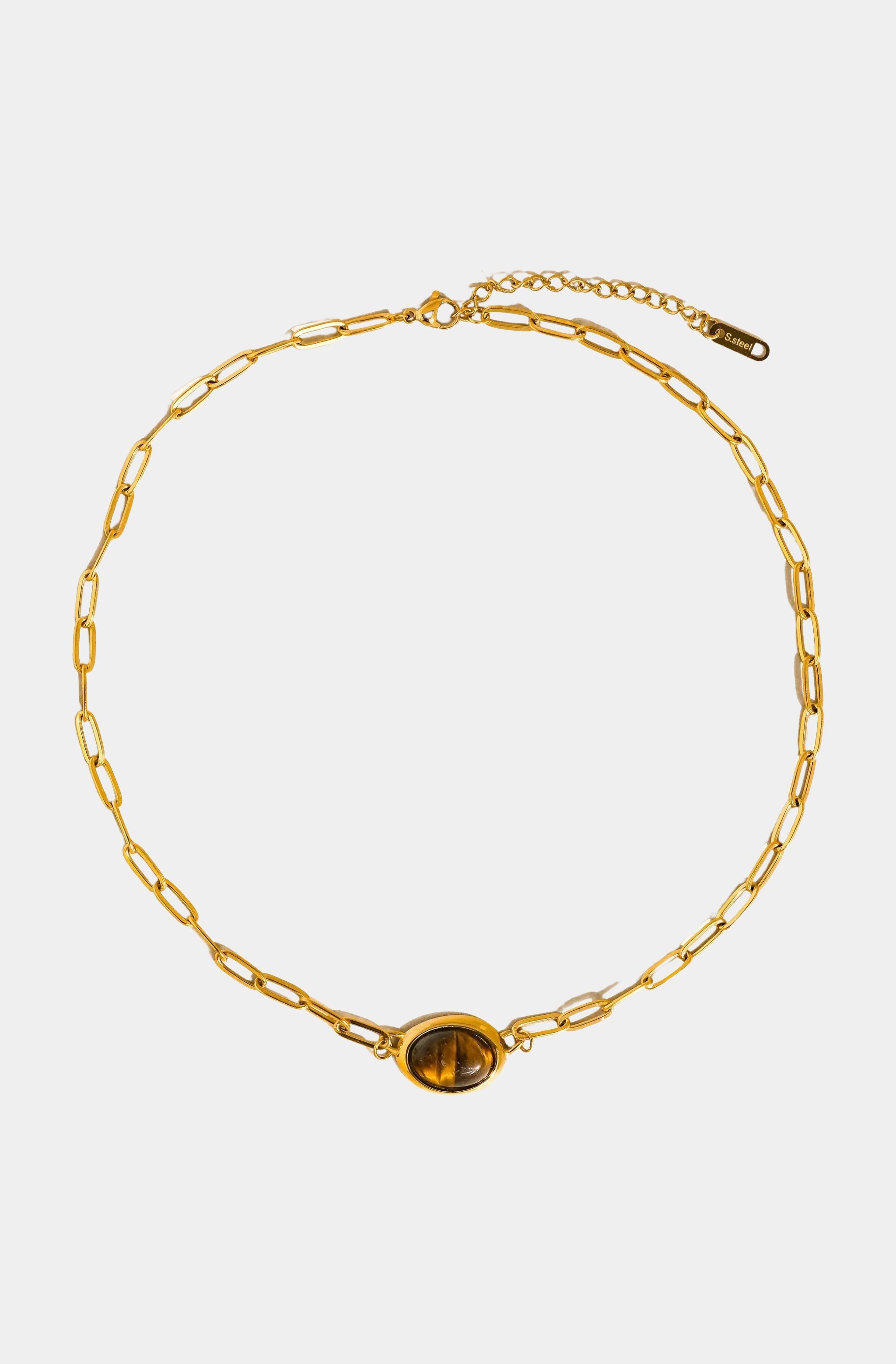 Shay Oval Stone Chain Necklace