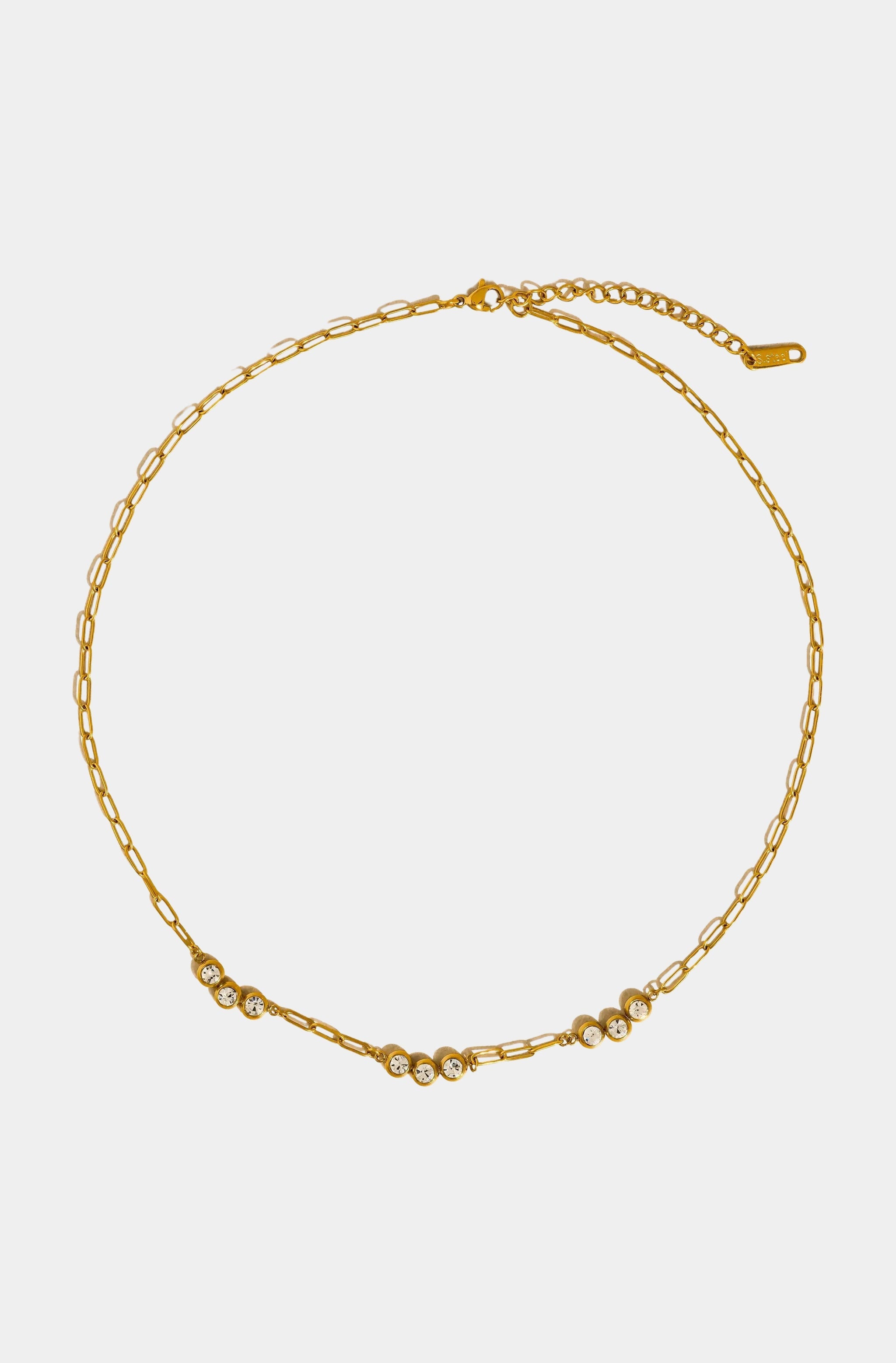 Éclaire CZ Station Chain Necklace