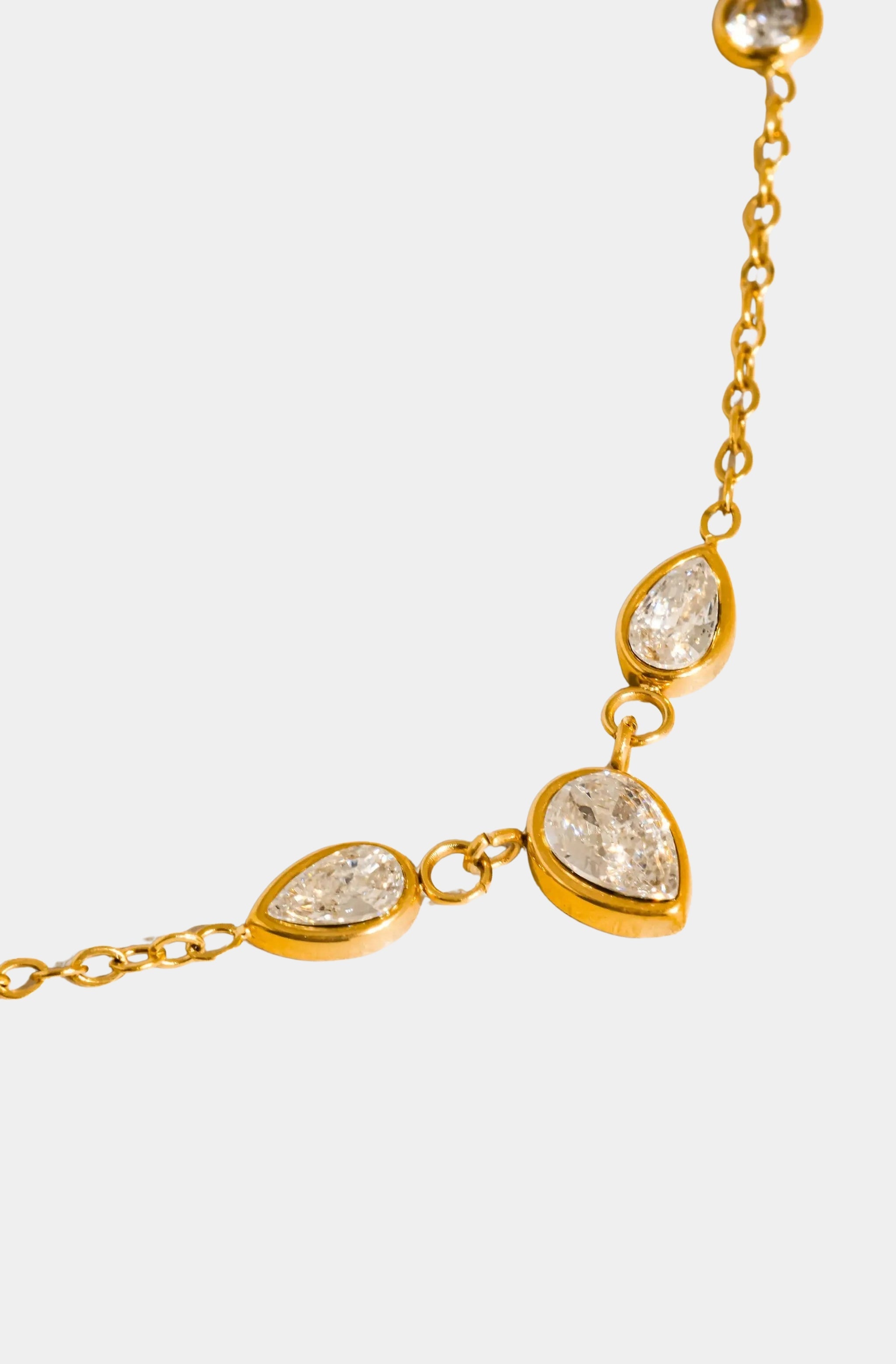 Elarae CZ Teardrop Layered Necklace