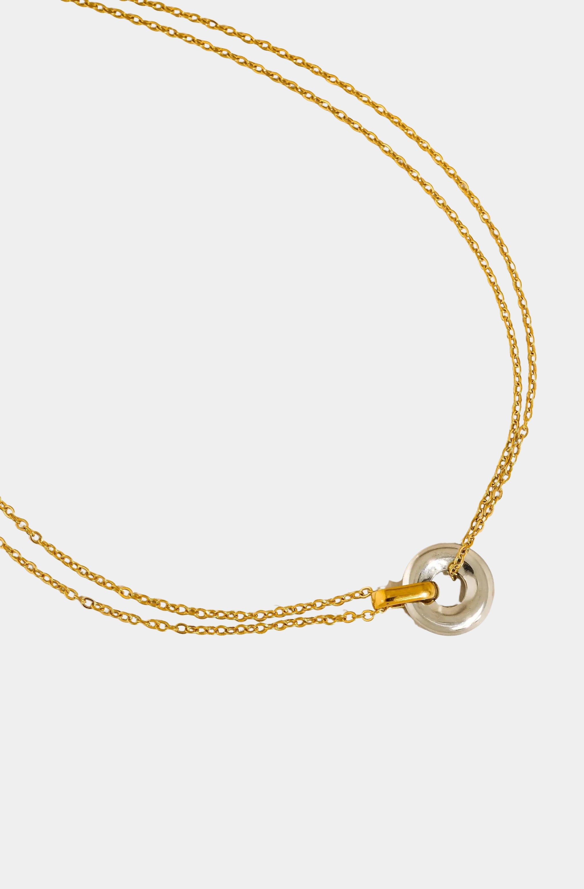 Brixton Two Tone Circle Necklace