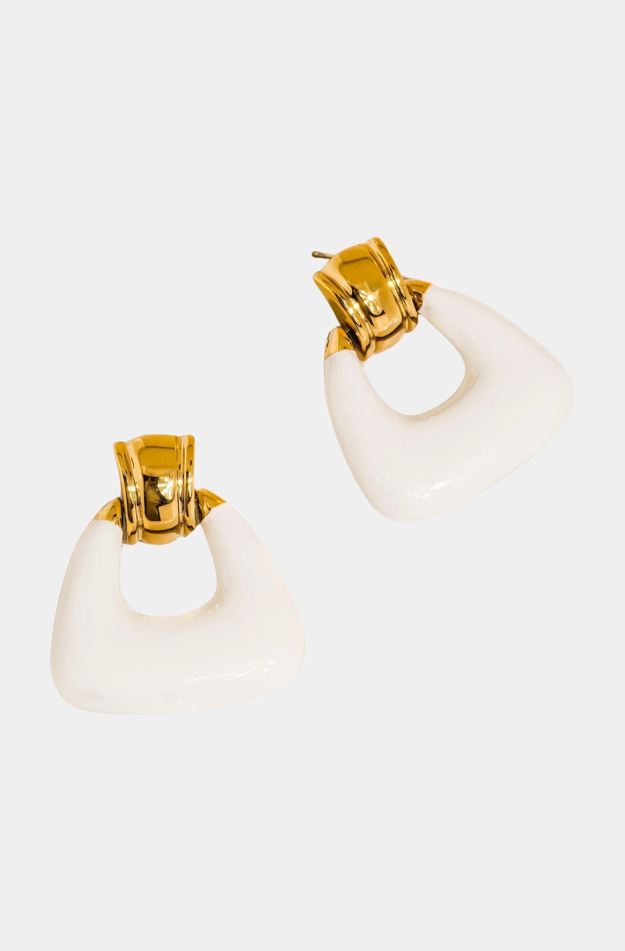 Janelle Enamel Geometric Drop Earrings