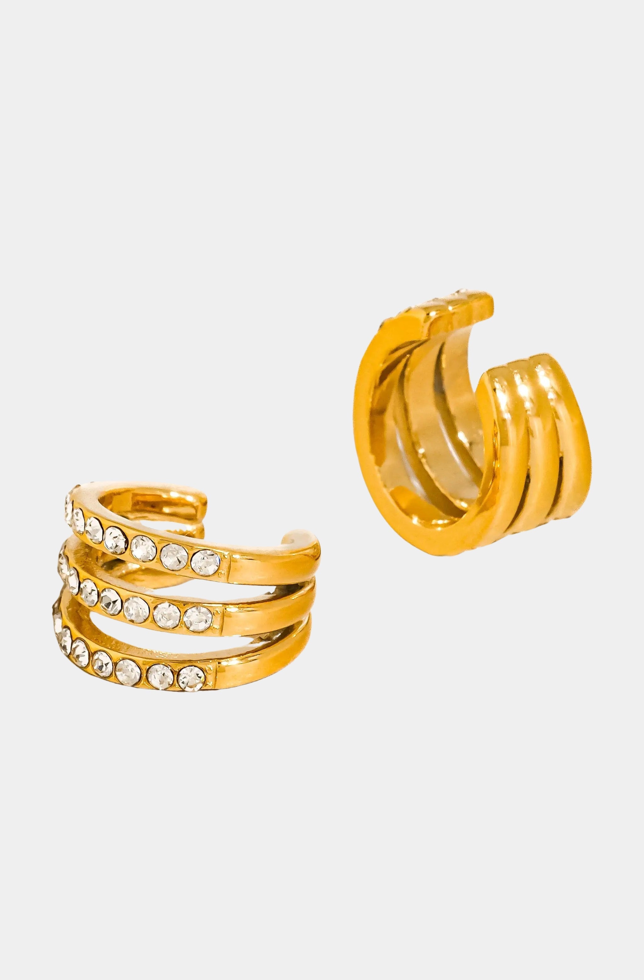 Verdanza Triple Row Crystal Ear Cuff