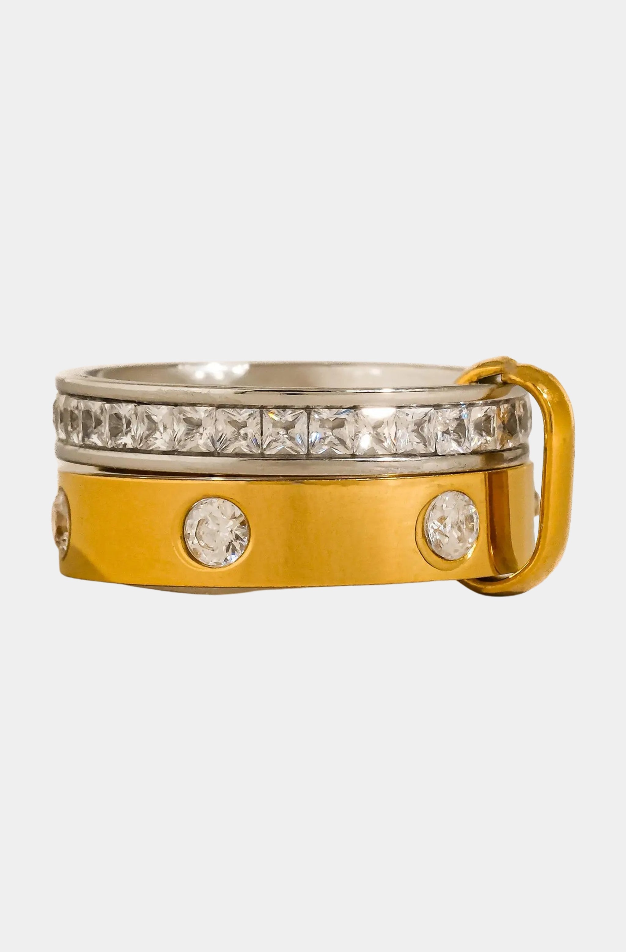 Greyson Two-Tone Crystal Band Ring