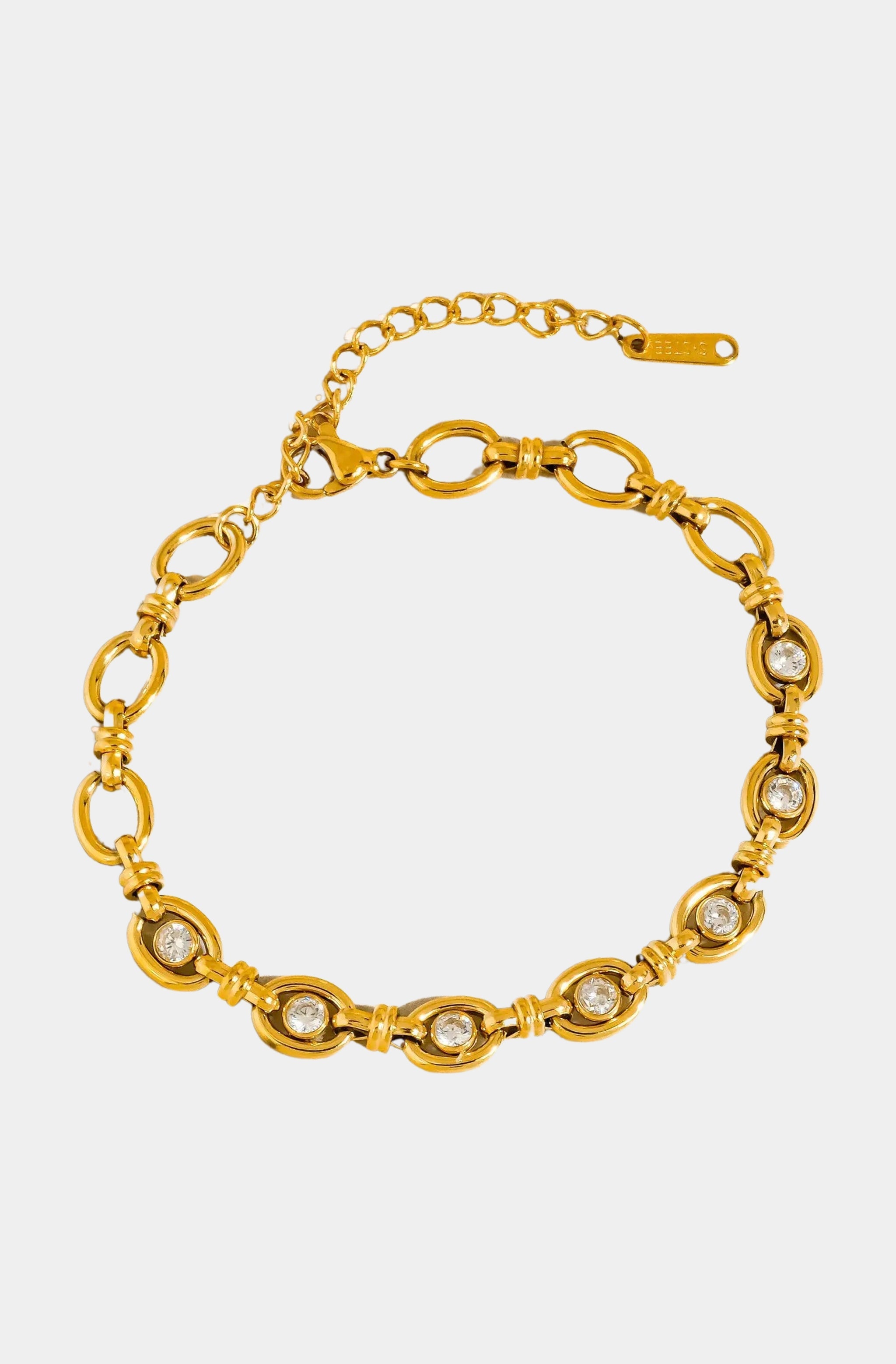 Xenon CZ Circle Link Bracelet