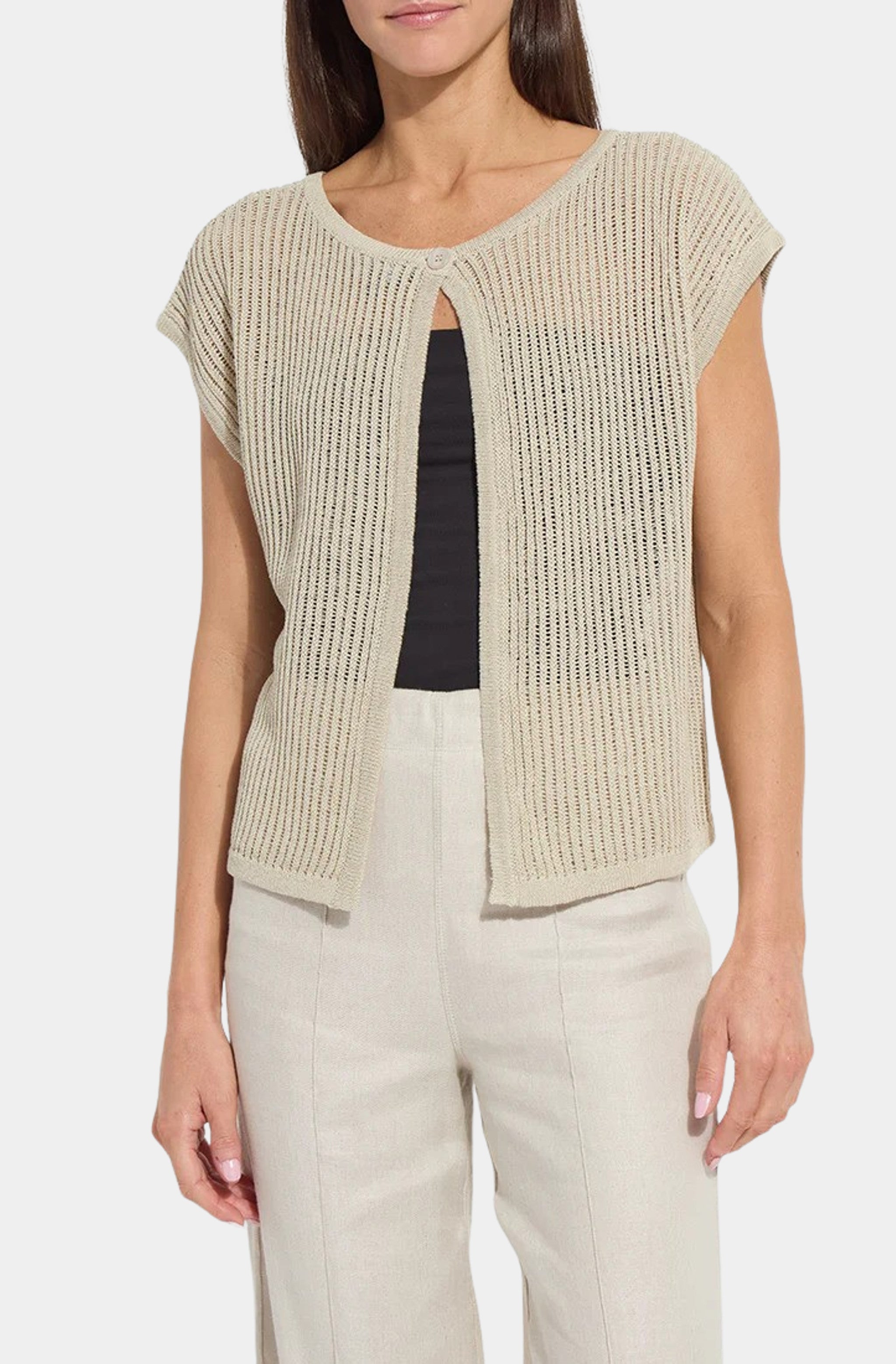 Benedita Convertible Linen Sweater Cardigan