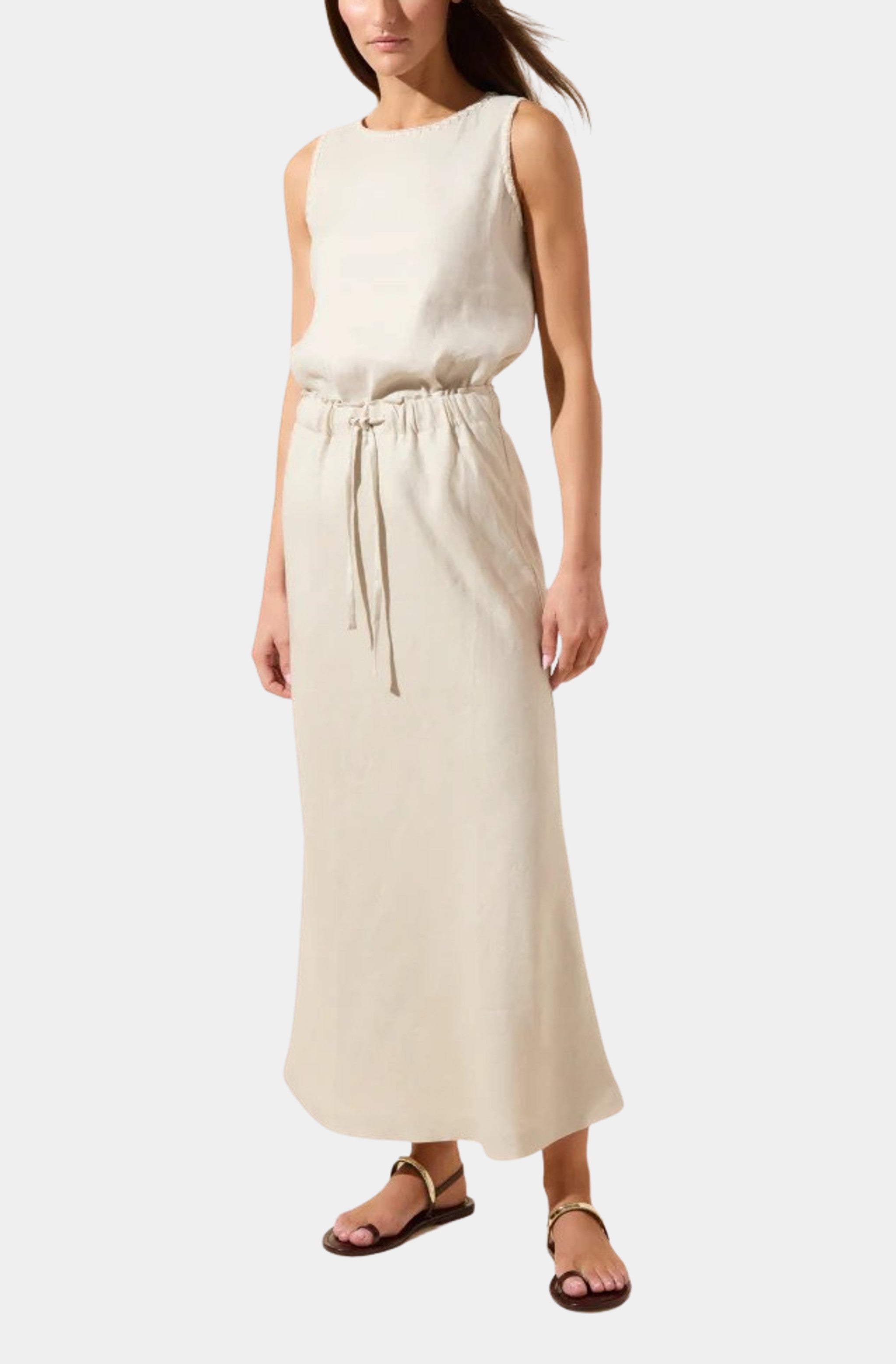 Gabriela Linen Draw String A Line Skirt