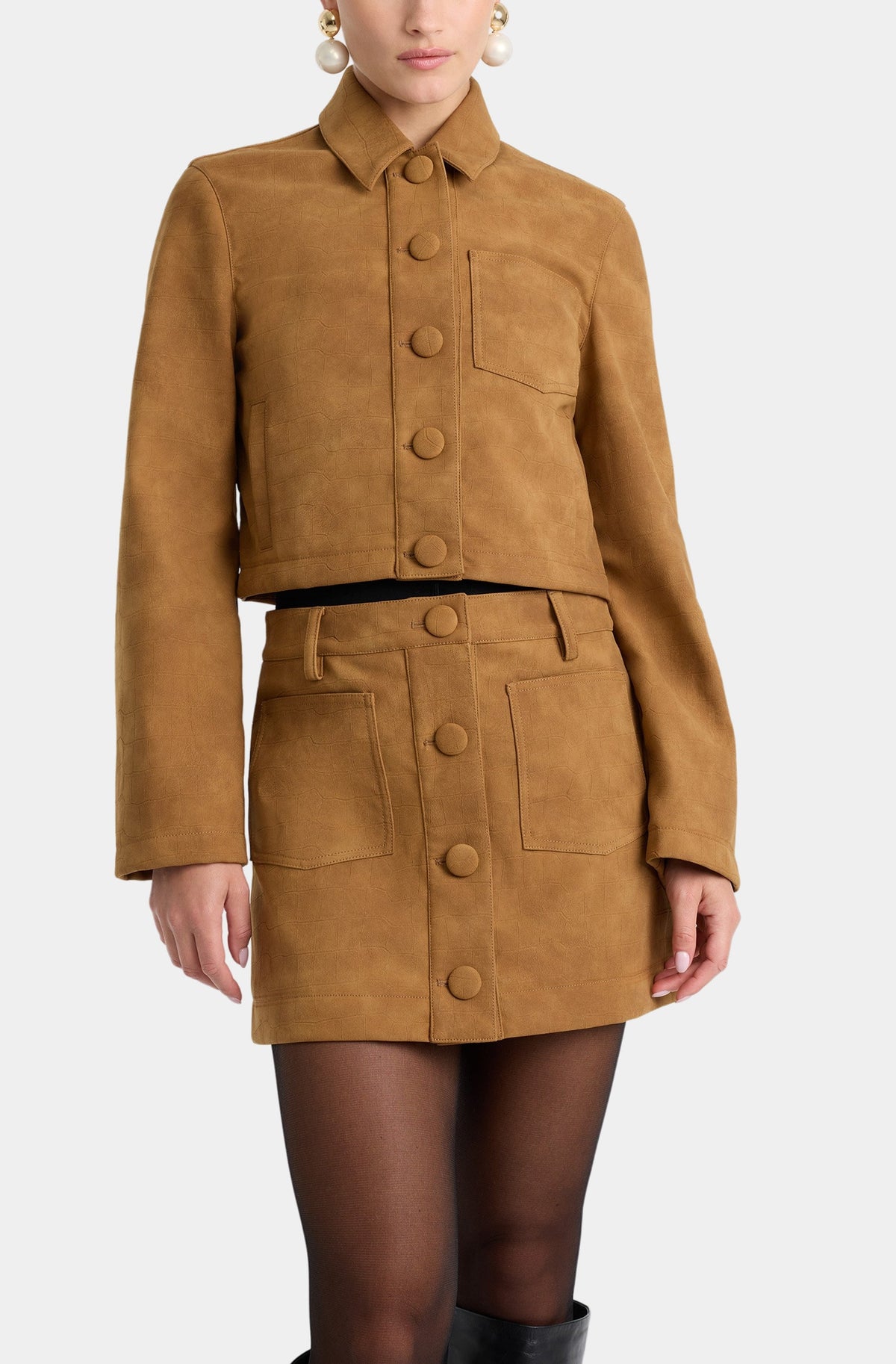 Lorenzo Croc Vegan Suede Skirt
