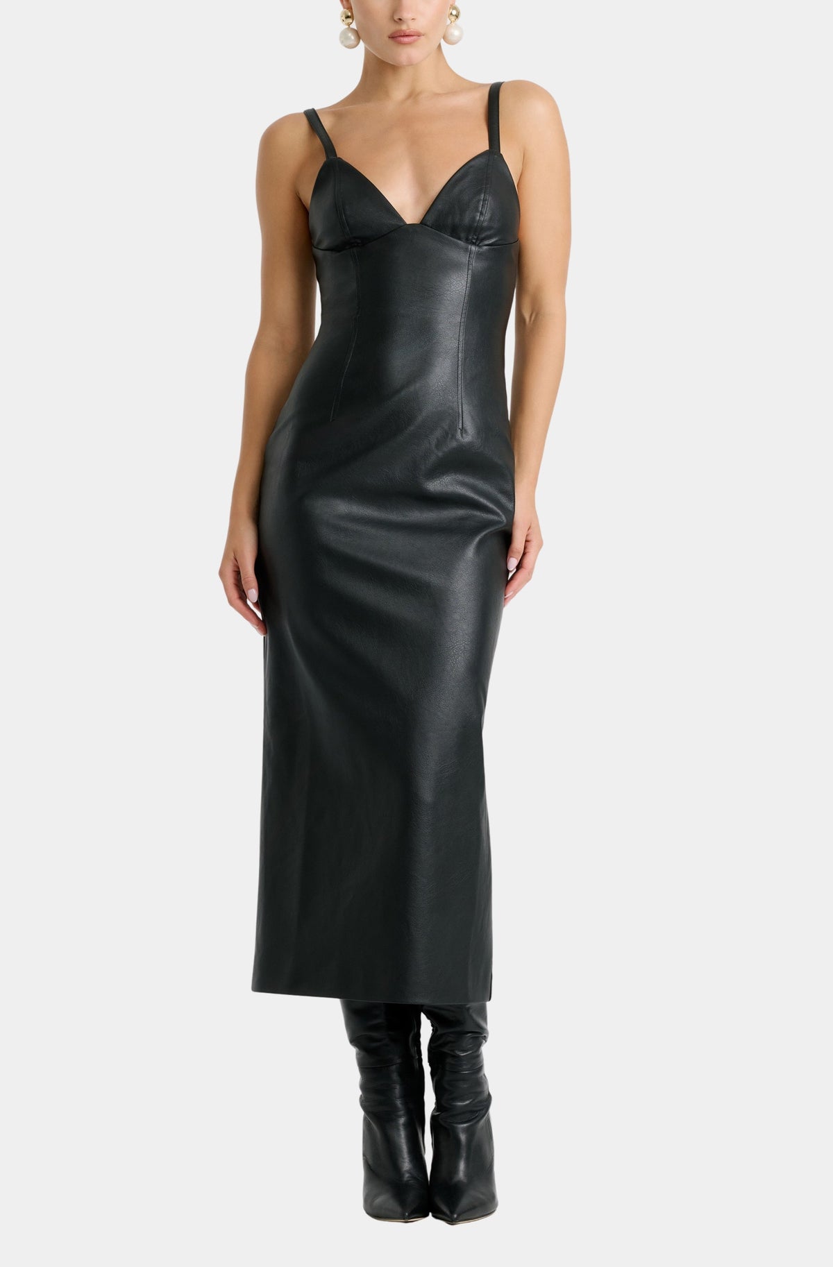 Estine Vegan Leather Dress