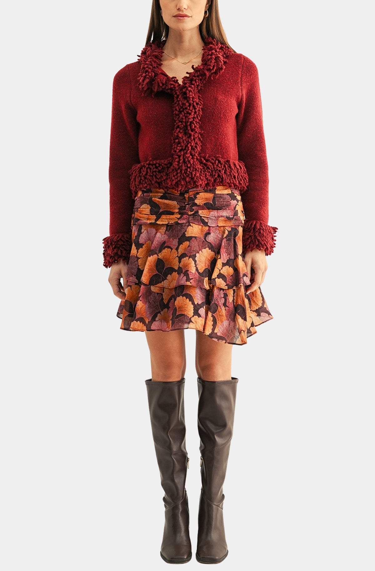 Lottie Tiered Skater Mini Skirt