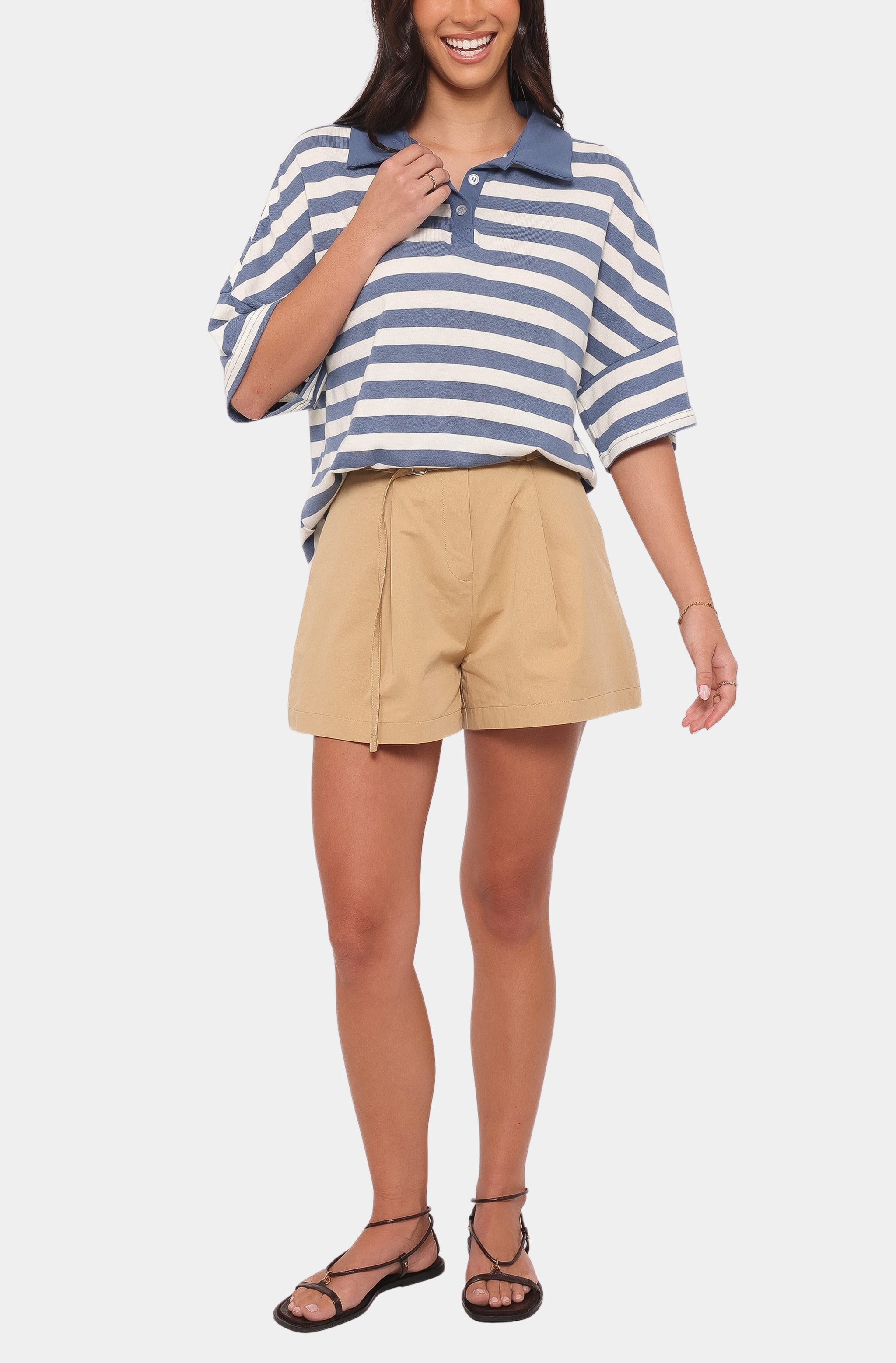 Winona Pleated Front Tailored Long Short
