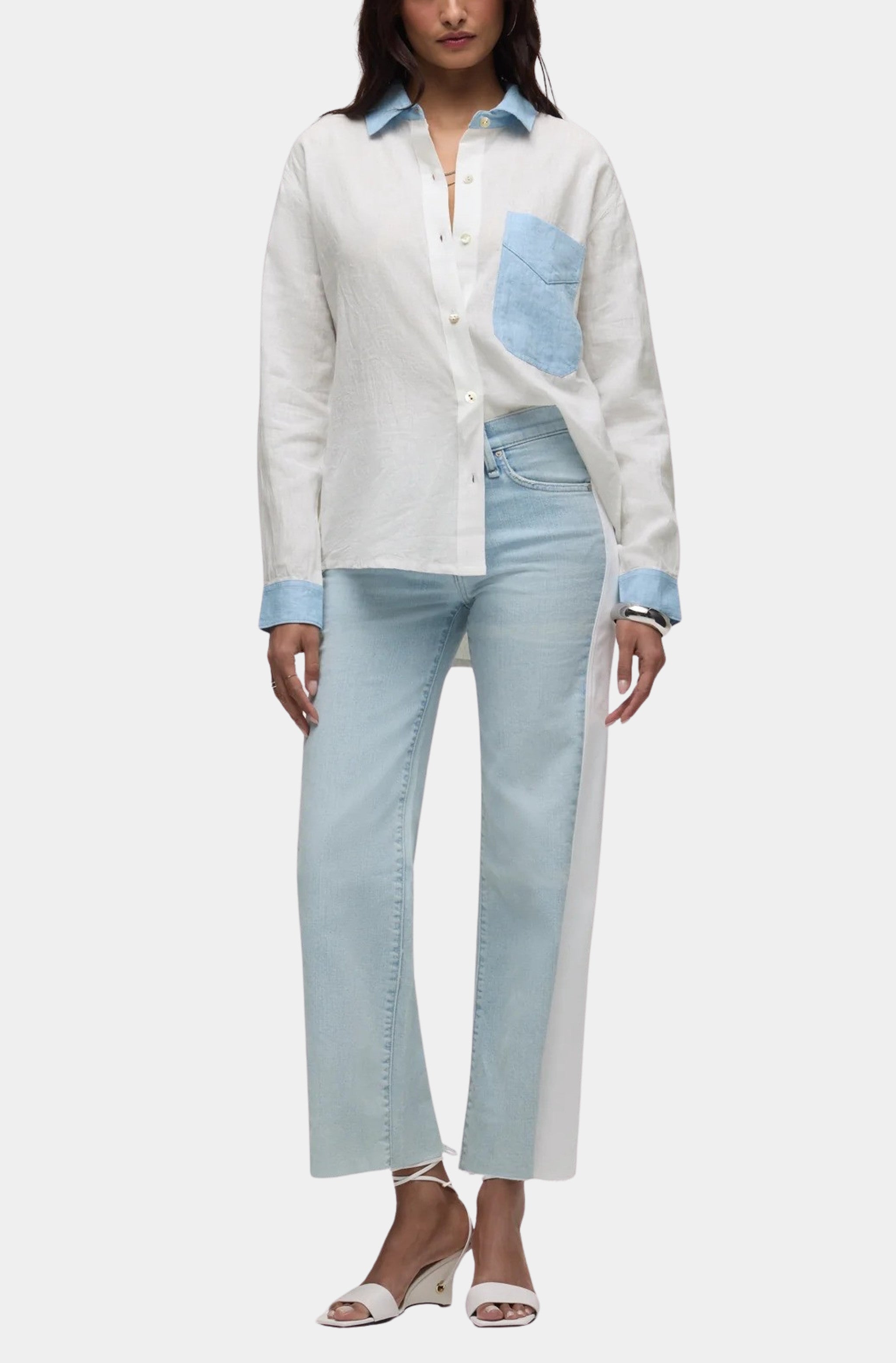 Rosie Seamed Wide Leg Ankle Jeans