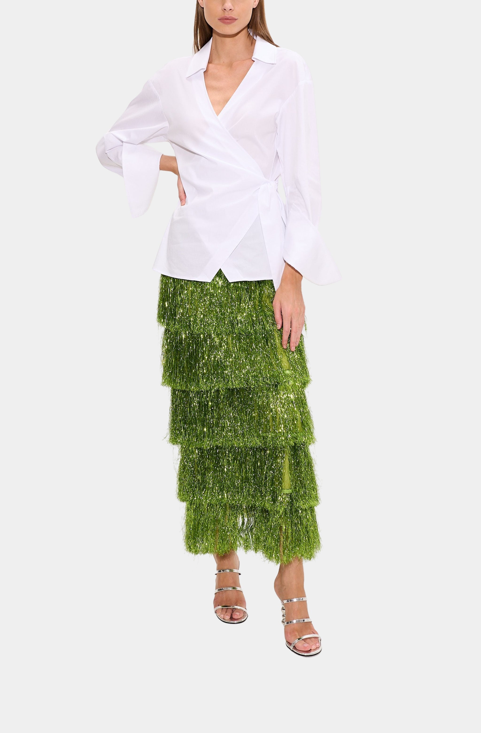 Anya Poplin Wrap Top