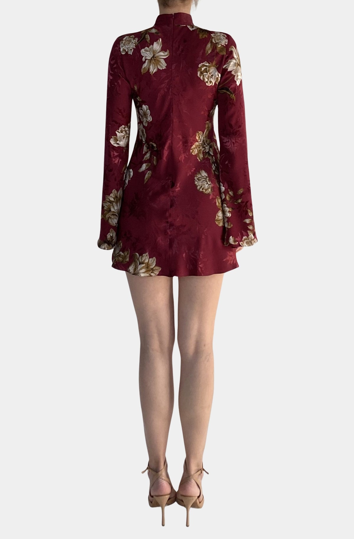 Biased Mini Dress With Mock Neck
