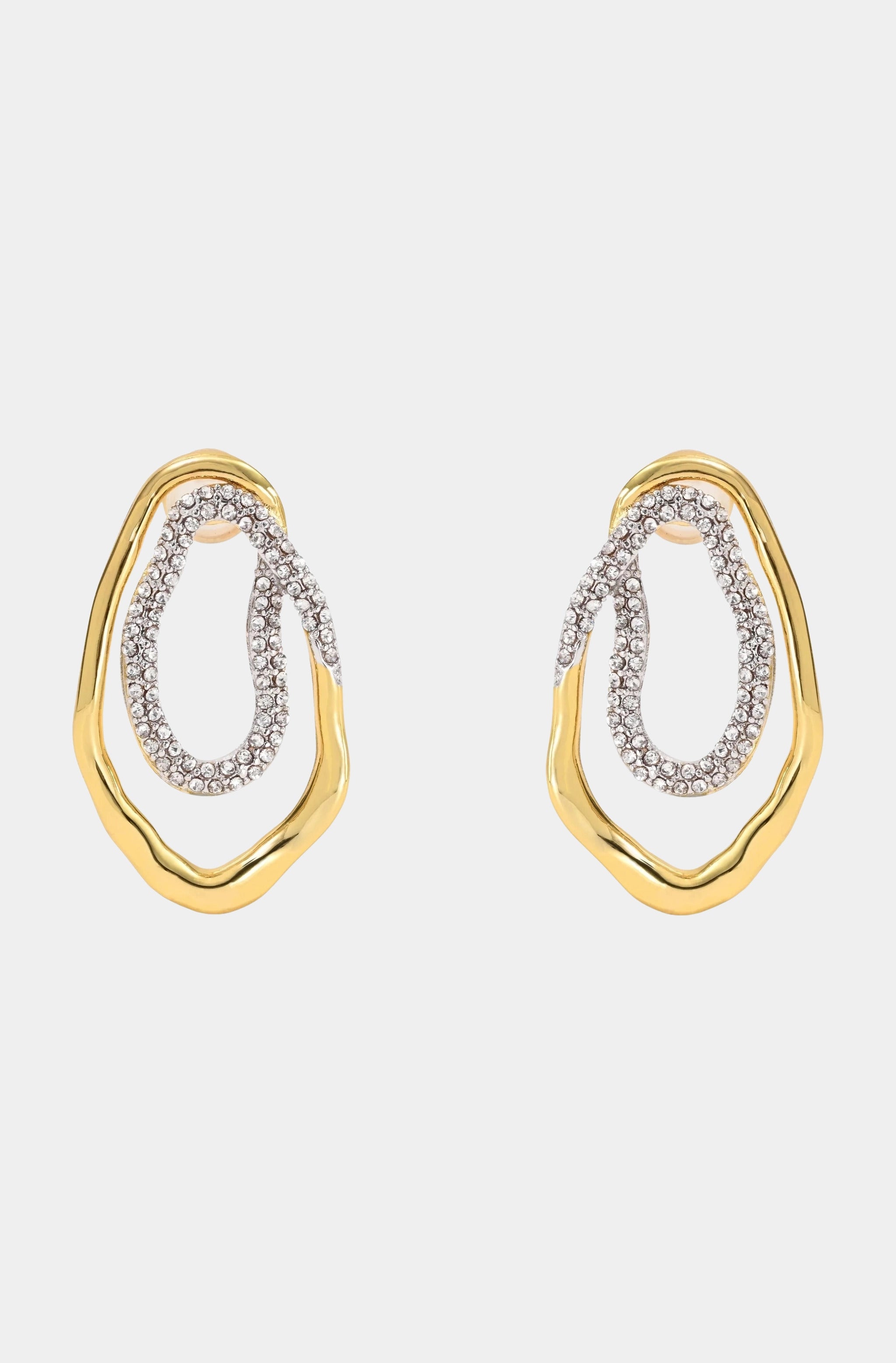 Harper Two-Tone Pave Earrings
