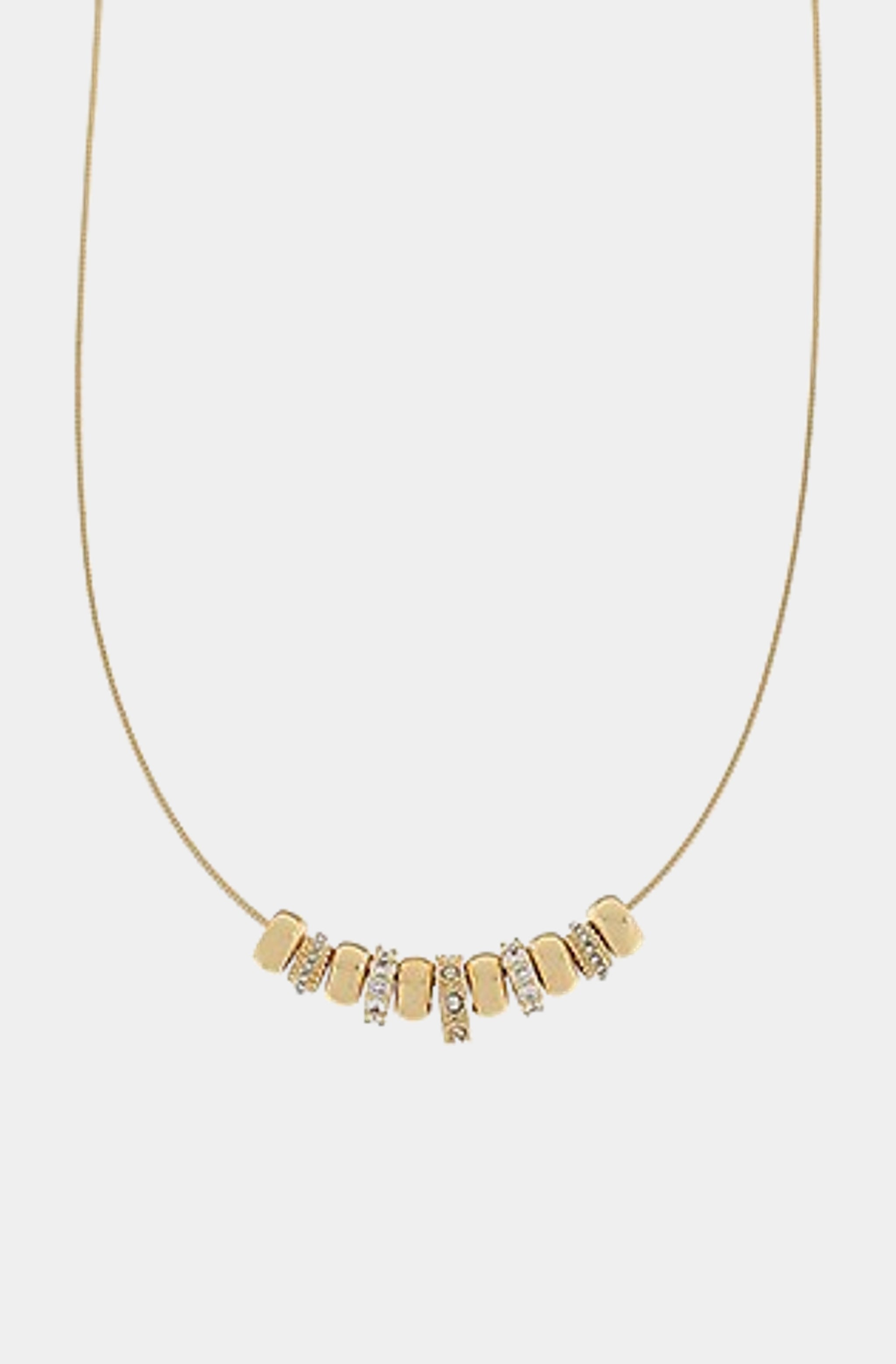 Paved Rondelle Snake Chain Necklace