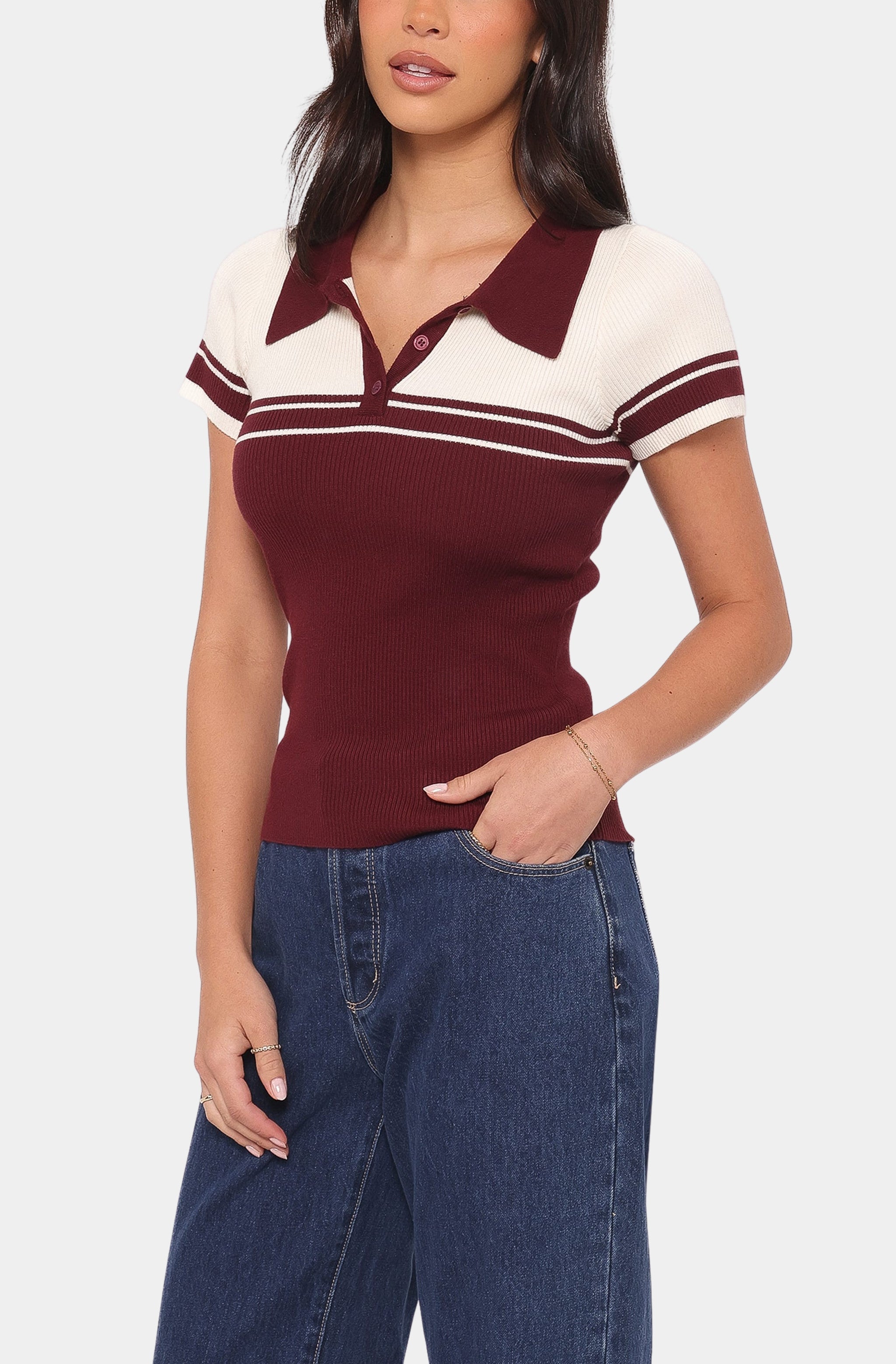 Maris Knit Polo Top