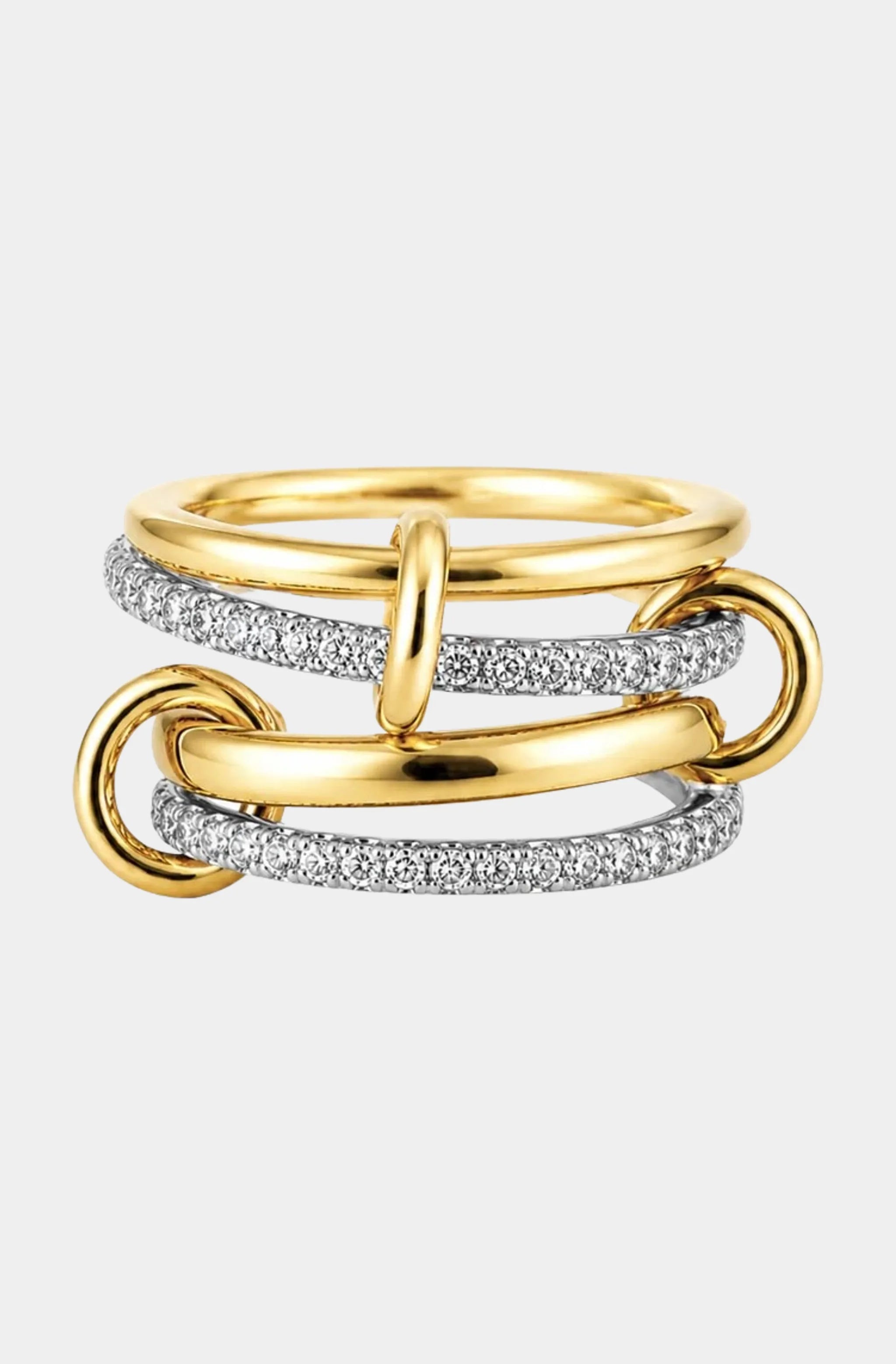 Mini Two Tone Pave Stacked Ring