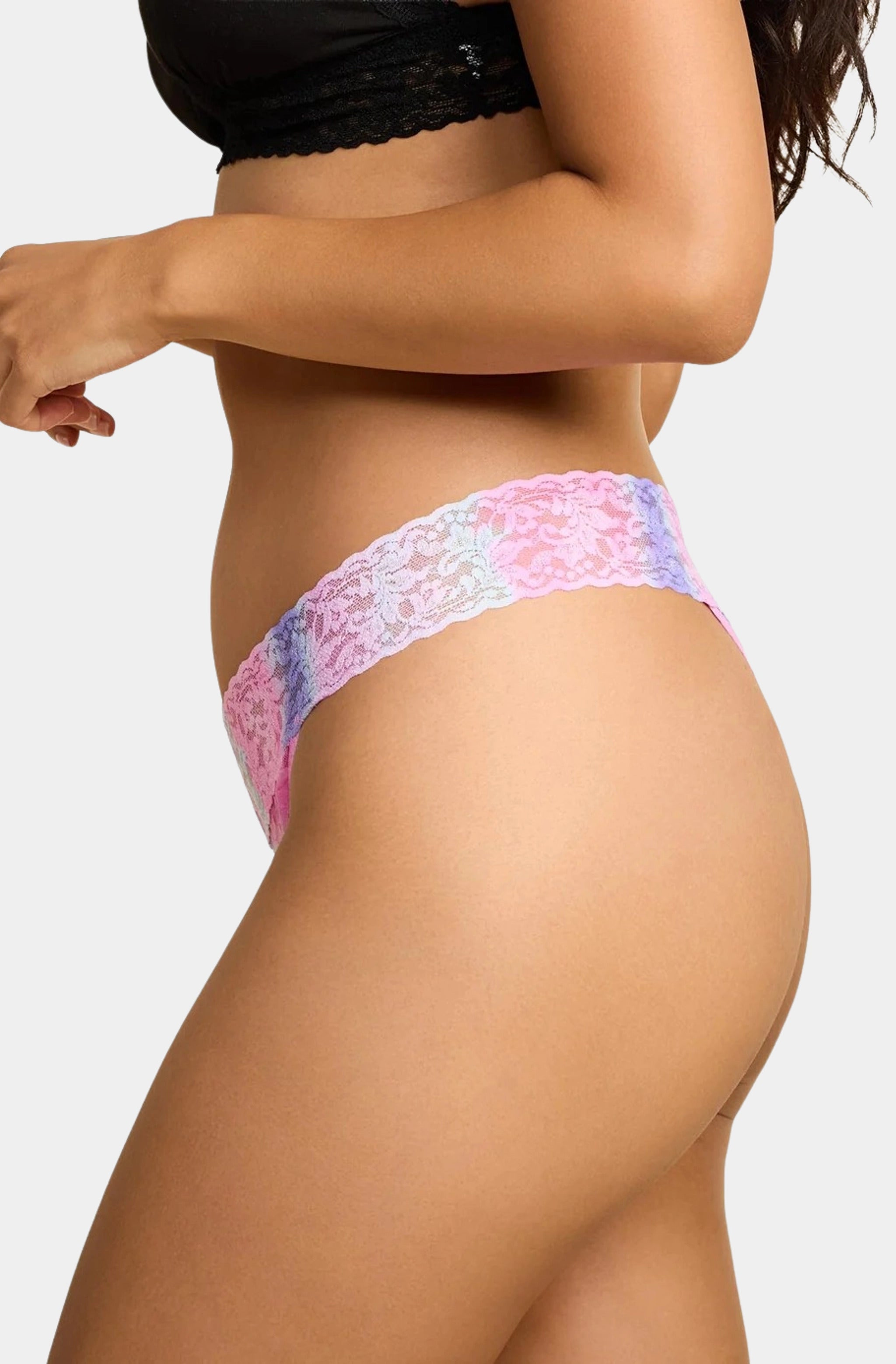Printed Signature Lace Original Rise Thong