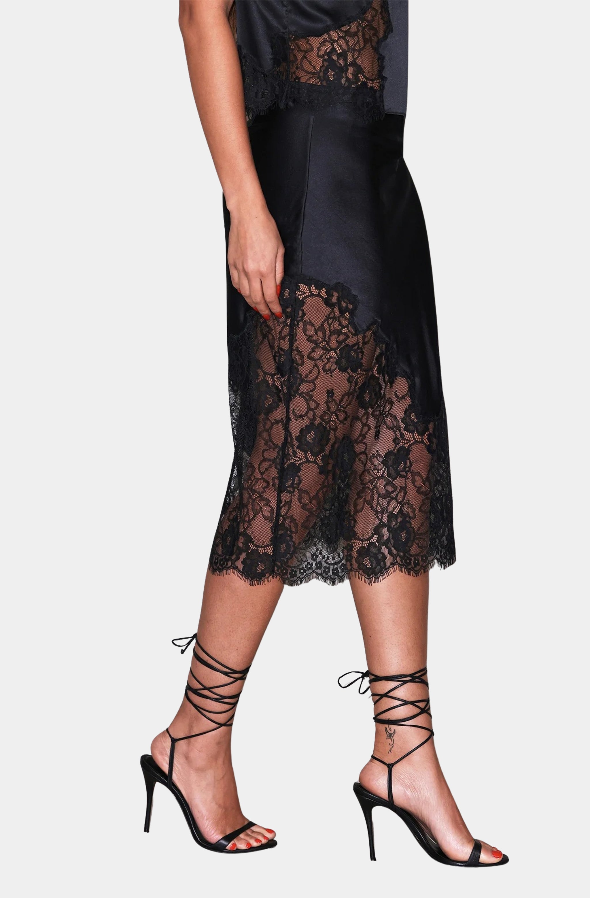 Juliet Lace Silk Skirt