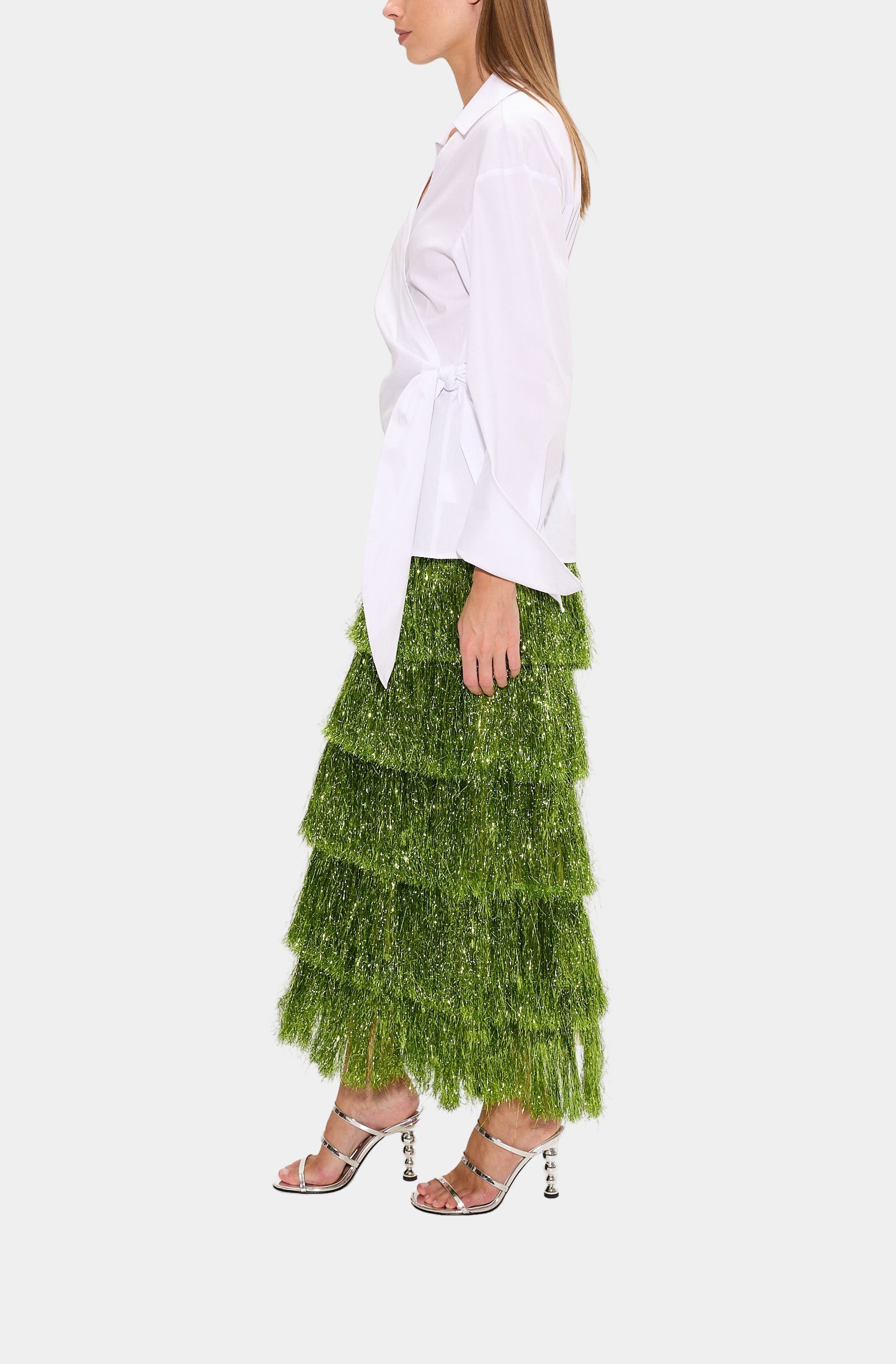 Anya Poplin Wrap Top